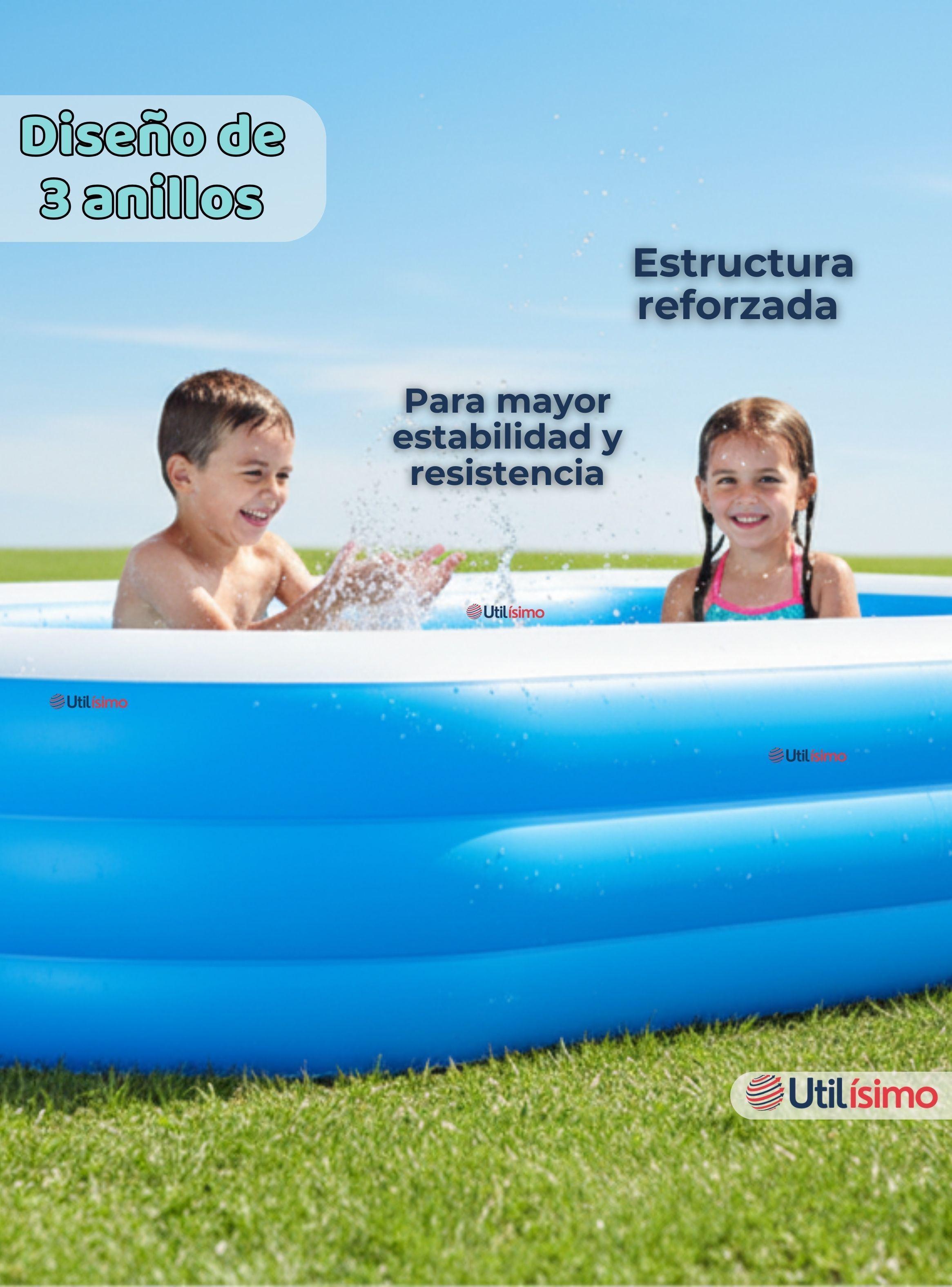 Piscina Inflable Rectangular 305x183x60cm Familiar Color Azul-3