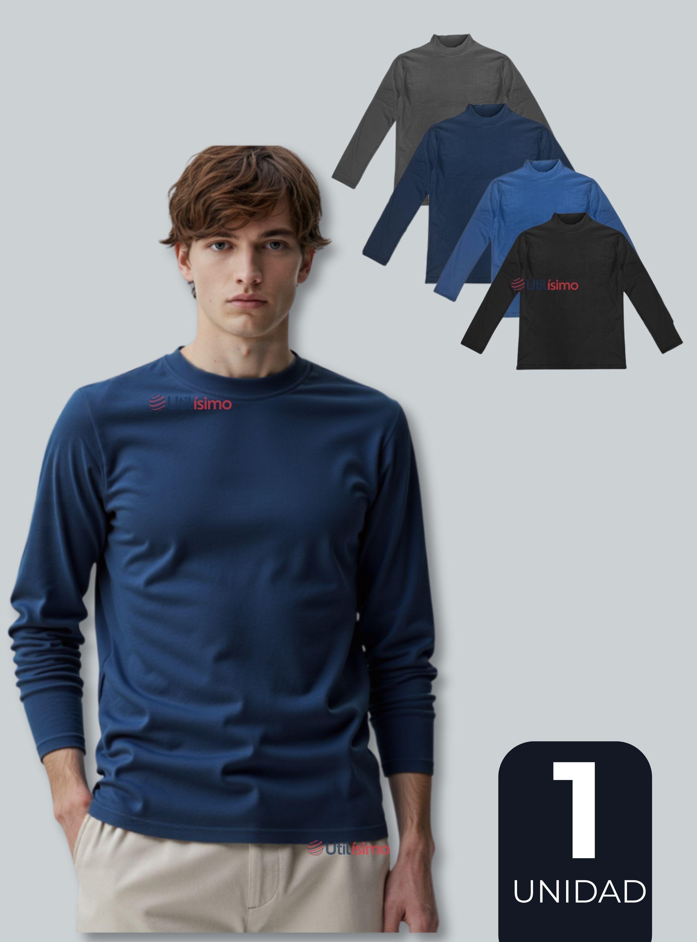 Camiseta Beatle Polar Manga Larga Primera Capa Hombre Polera Colores Surtidos-0