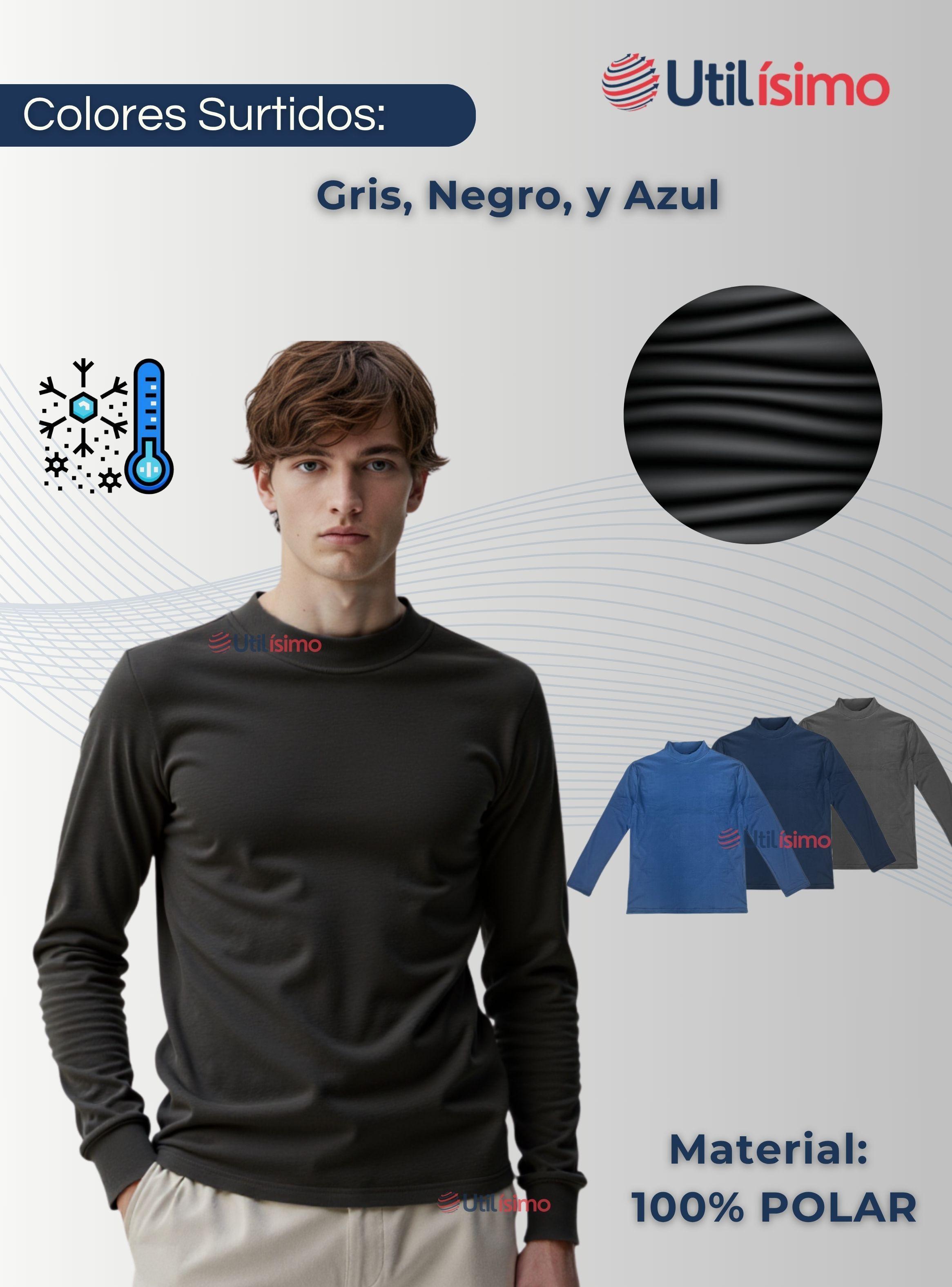 Camiseta Beatle Polar Manga Larga Primera Capa Hombre Polera Colores Surtidos-1