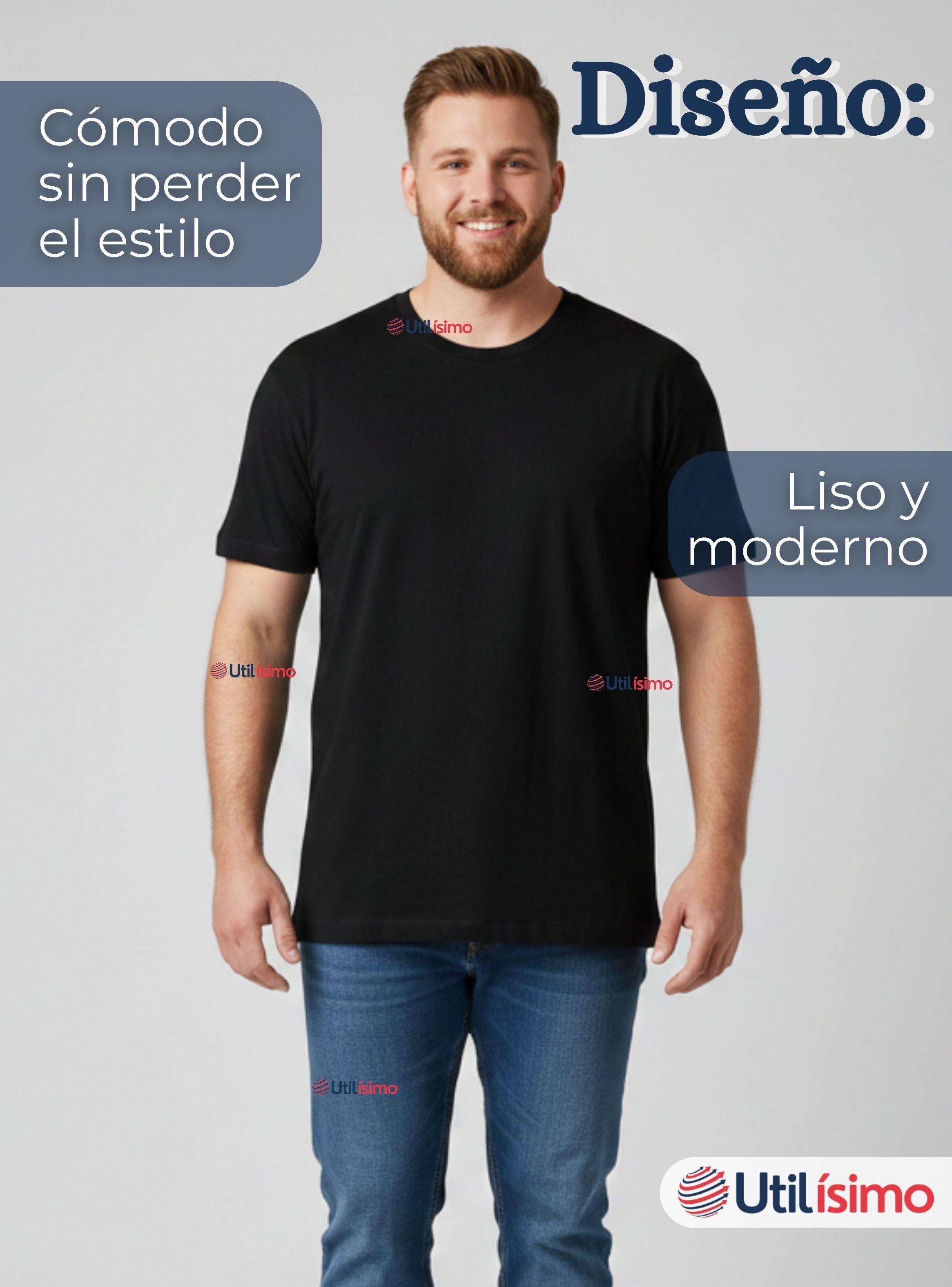 Pack 6 Camisetas Poleras 100% Algodón Básica Lisa Elástica para Hombre Colores Surtidos-4