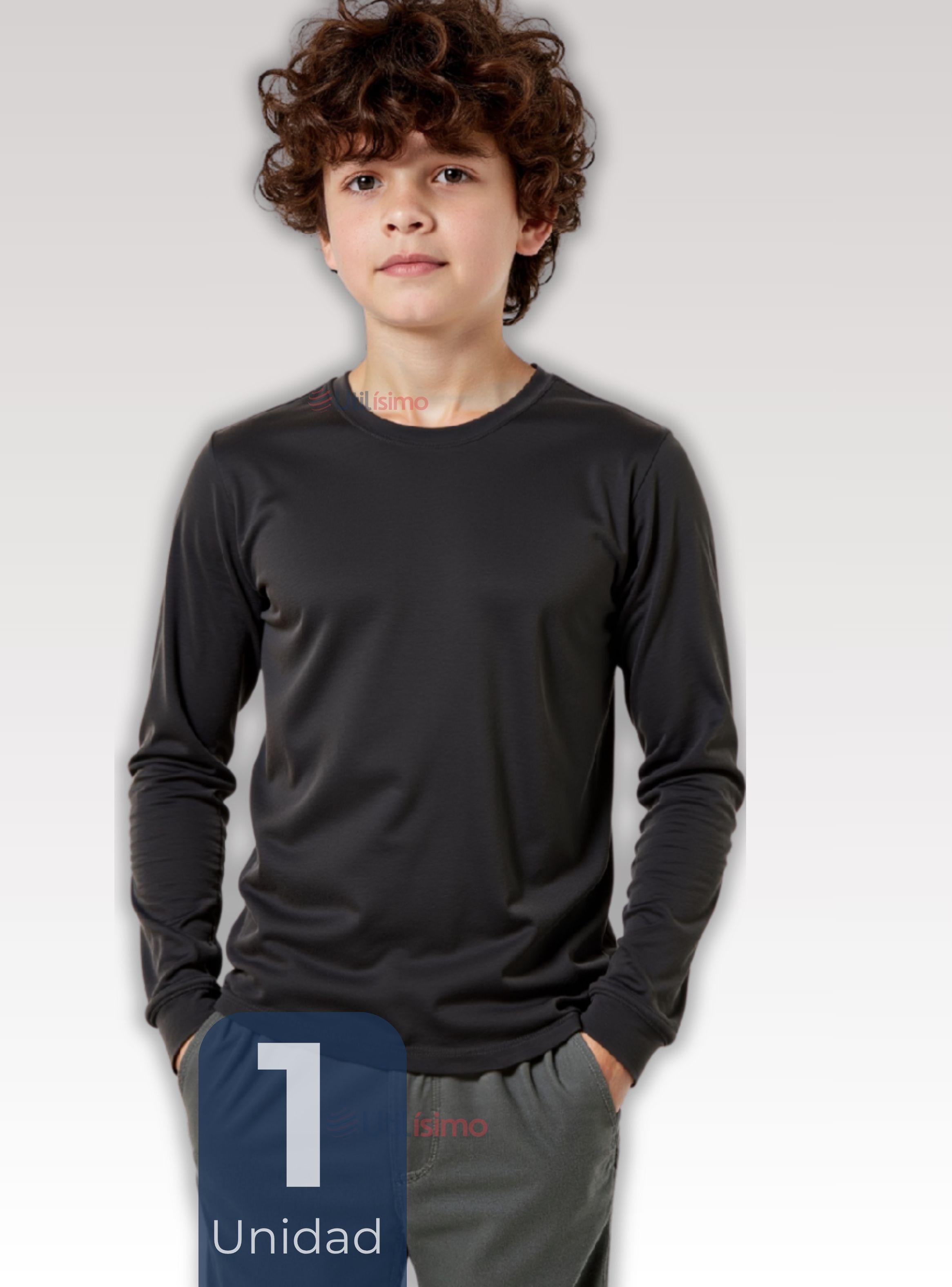  Camiseta Cuello Redondo Bambú Juvenil Polera Colores Surtidos-0