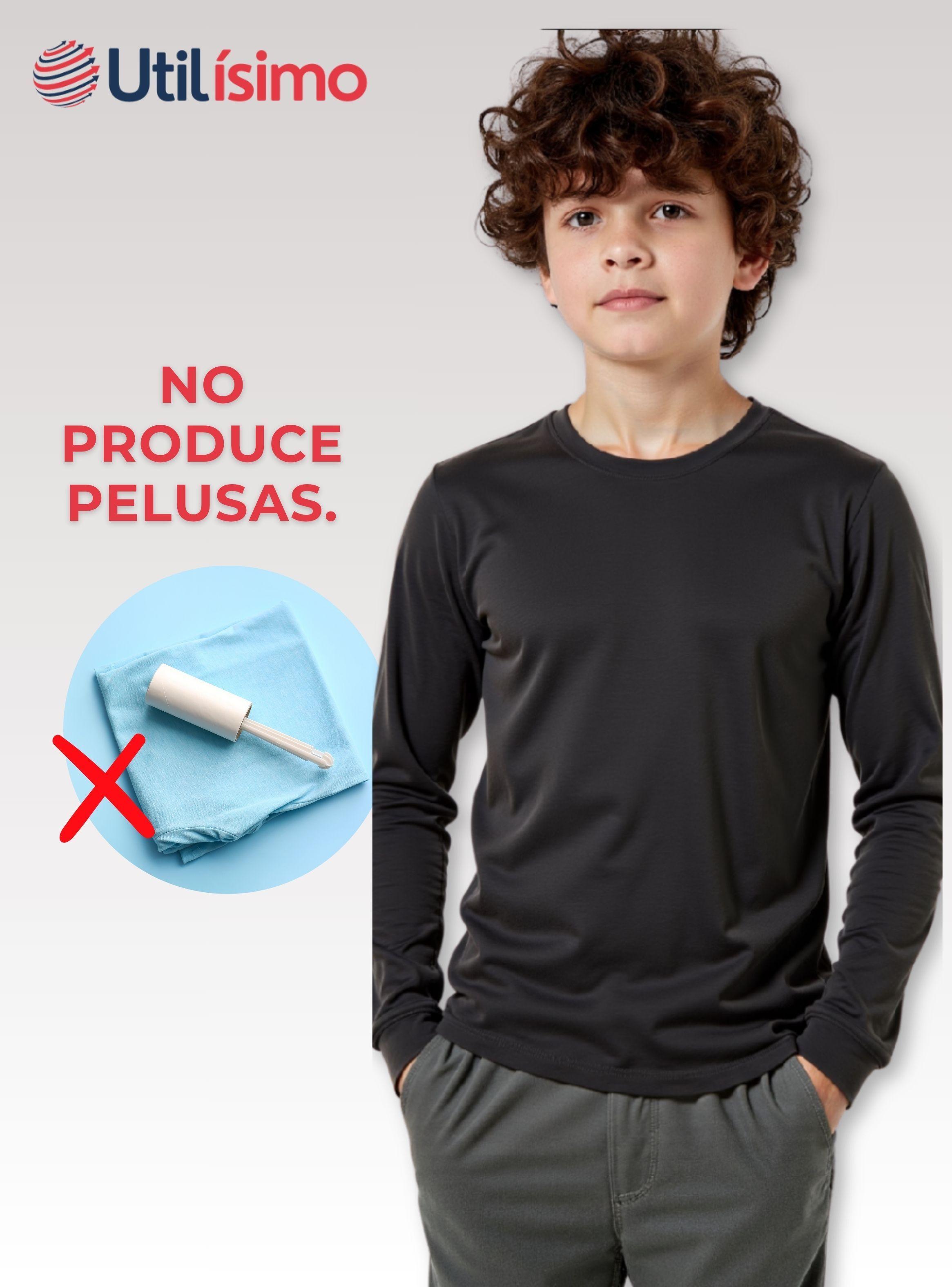  Camiseta Cuello Redondo Bambú Juvenil Polera Colores Surtidos-5