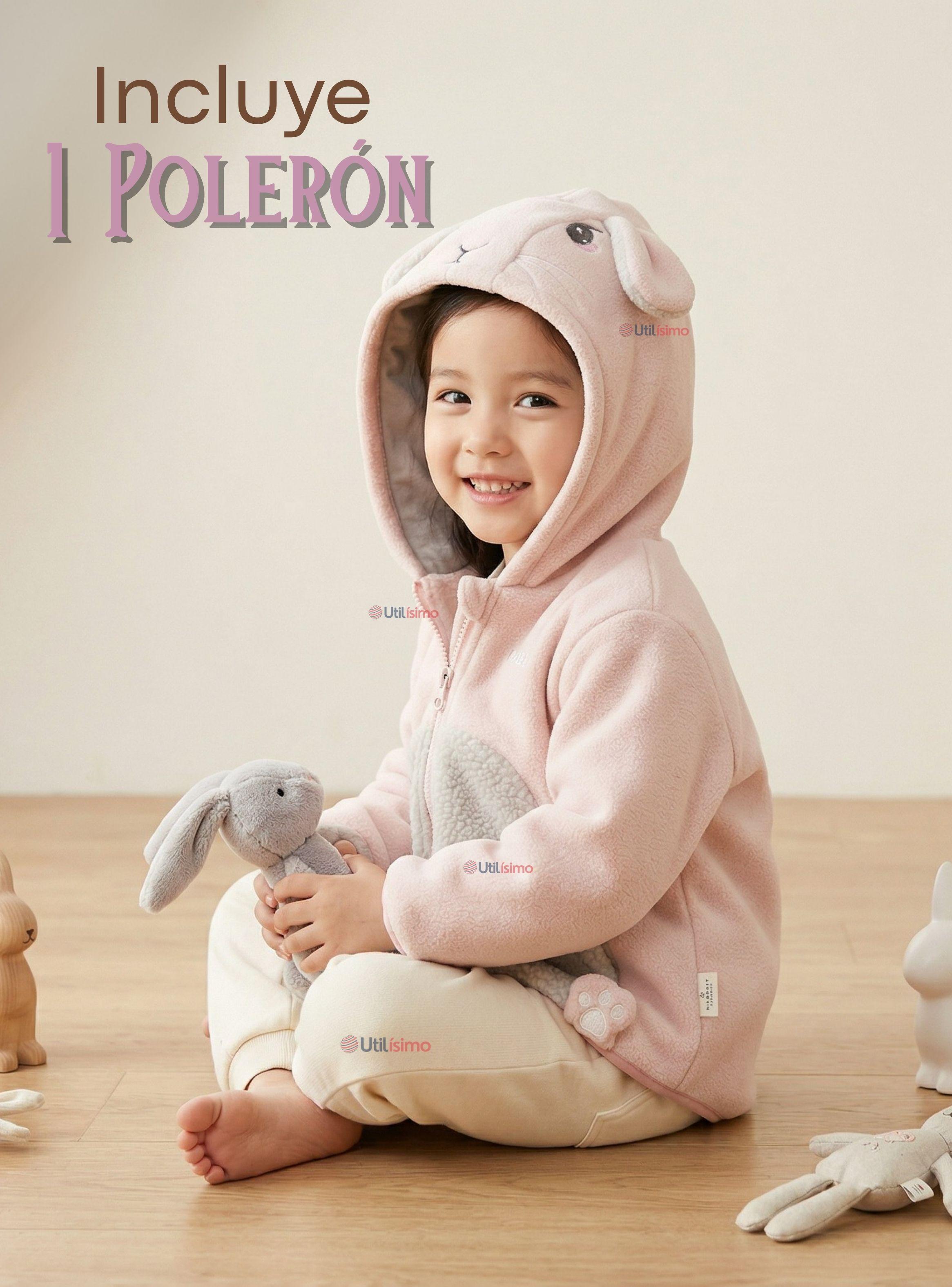 Polerón Polar Con Capucha Invierno Bebé Niña Sweet Rabbit-2