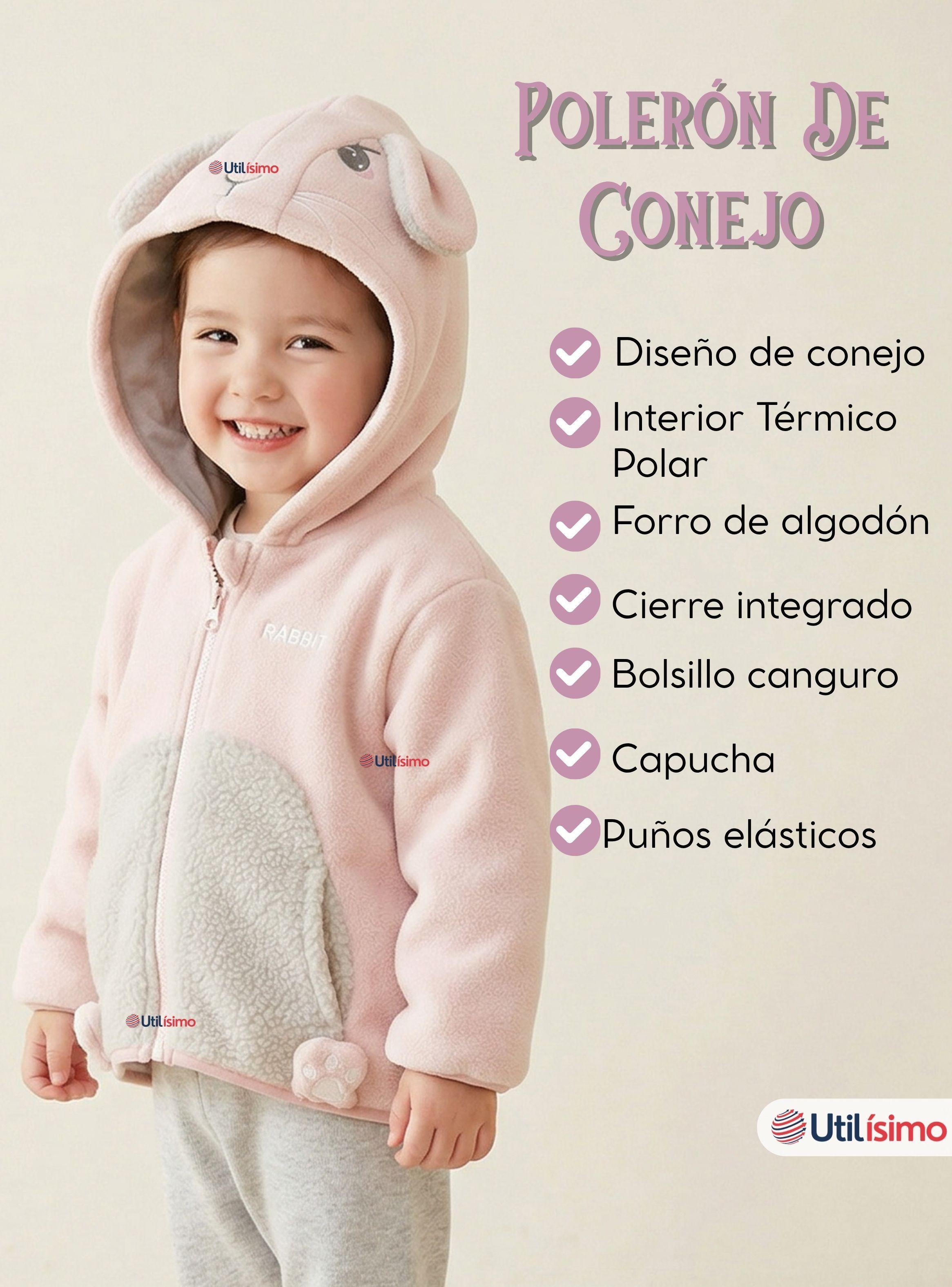 Polerón Polar Con Capucha Invierno Bebé Niña Sweet Rabbit-3