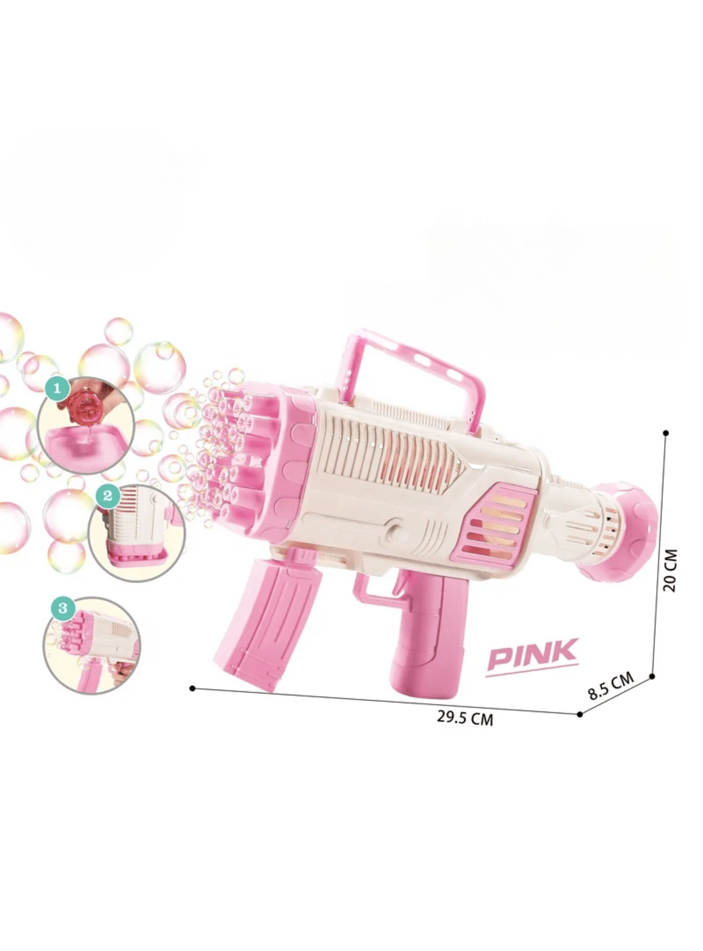 Pistola De Burbujas 44 Agujeros Eléctrica Manual Juguete Niña-2