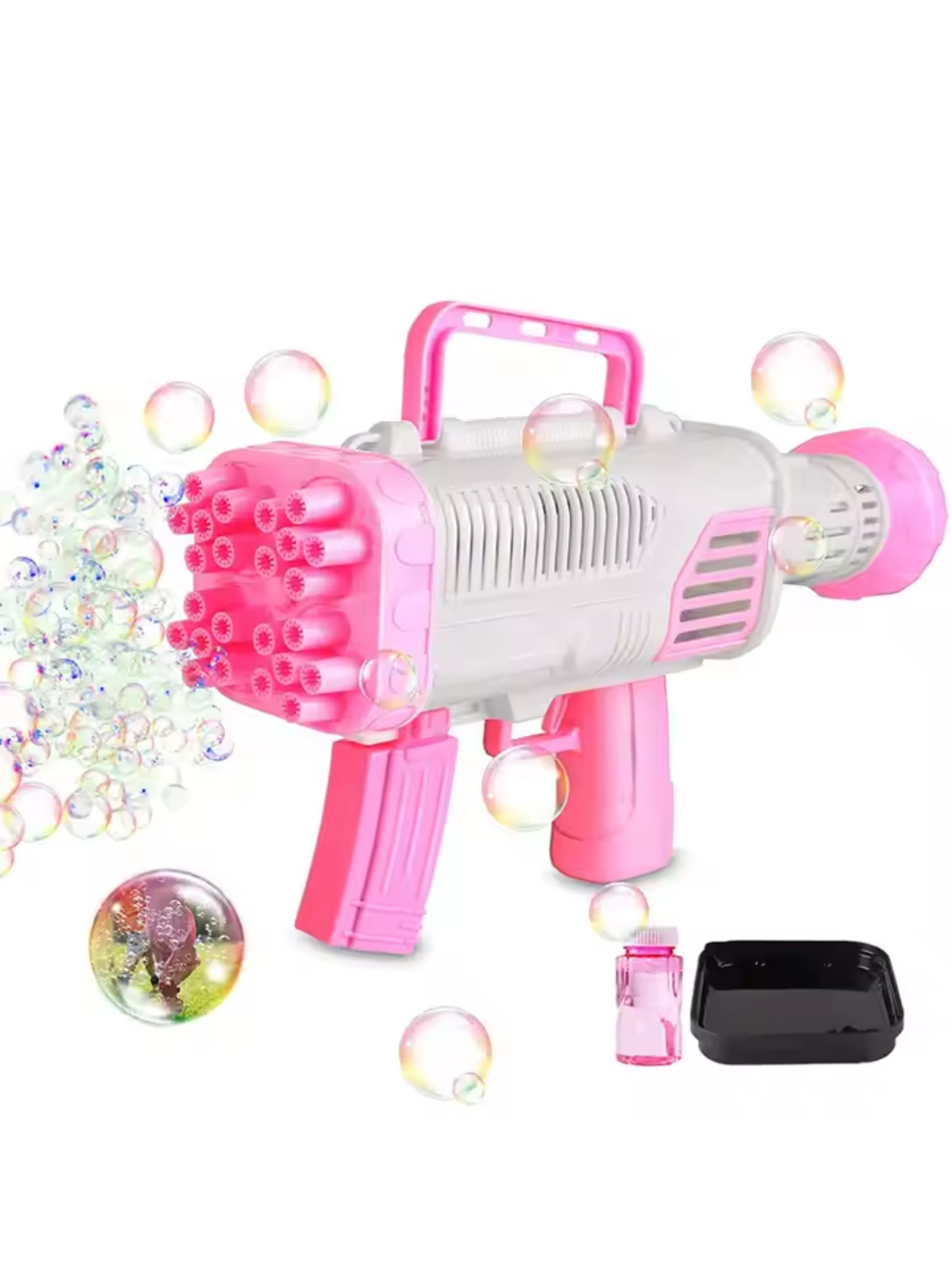 Pistola De Burbujas 44 Agujeros Eléctrica Manual Juguete Niña-3