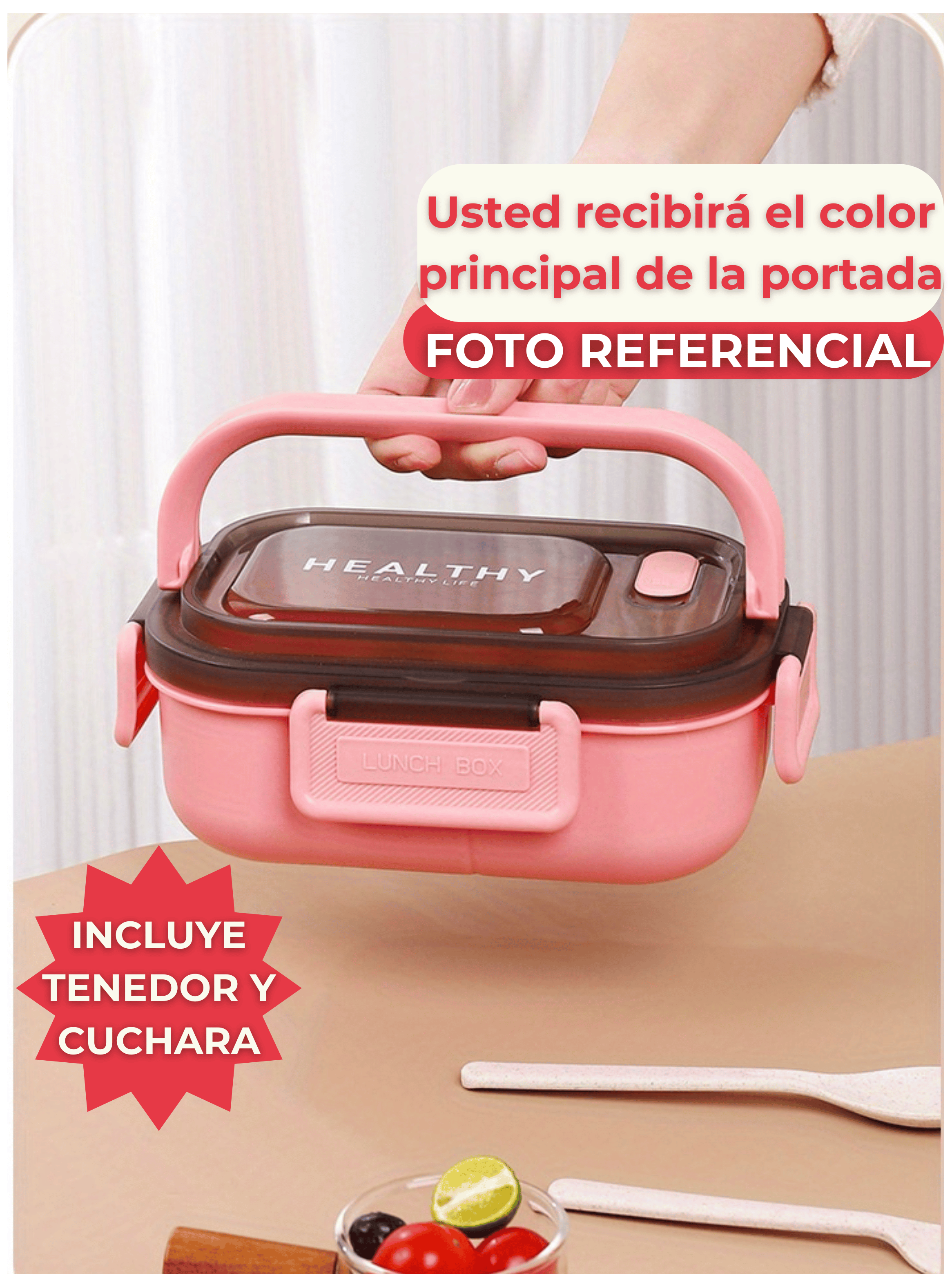 Fiambrera Contenedor 1200 Ml Táper Hermético + Salsera Plástico Purple-6