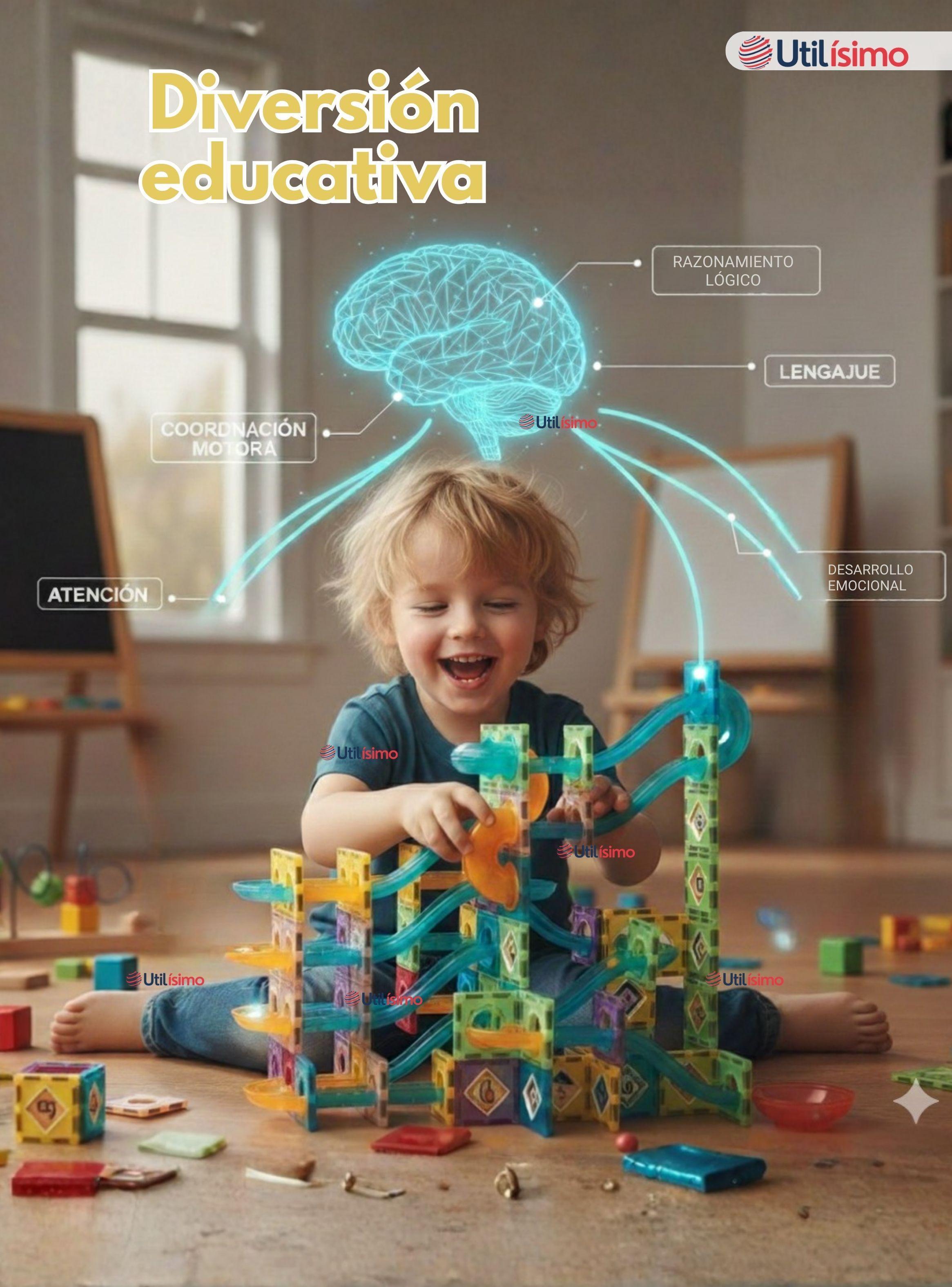 Pista Armable Bloques Magnético 3D de 160 Piezas para Niño o Niña-4