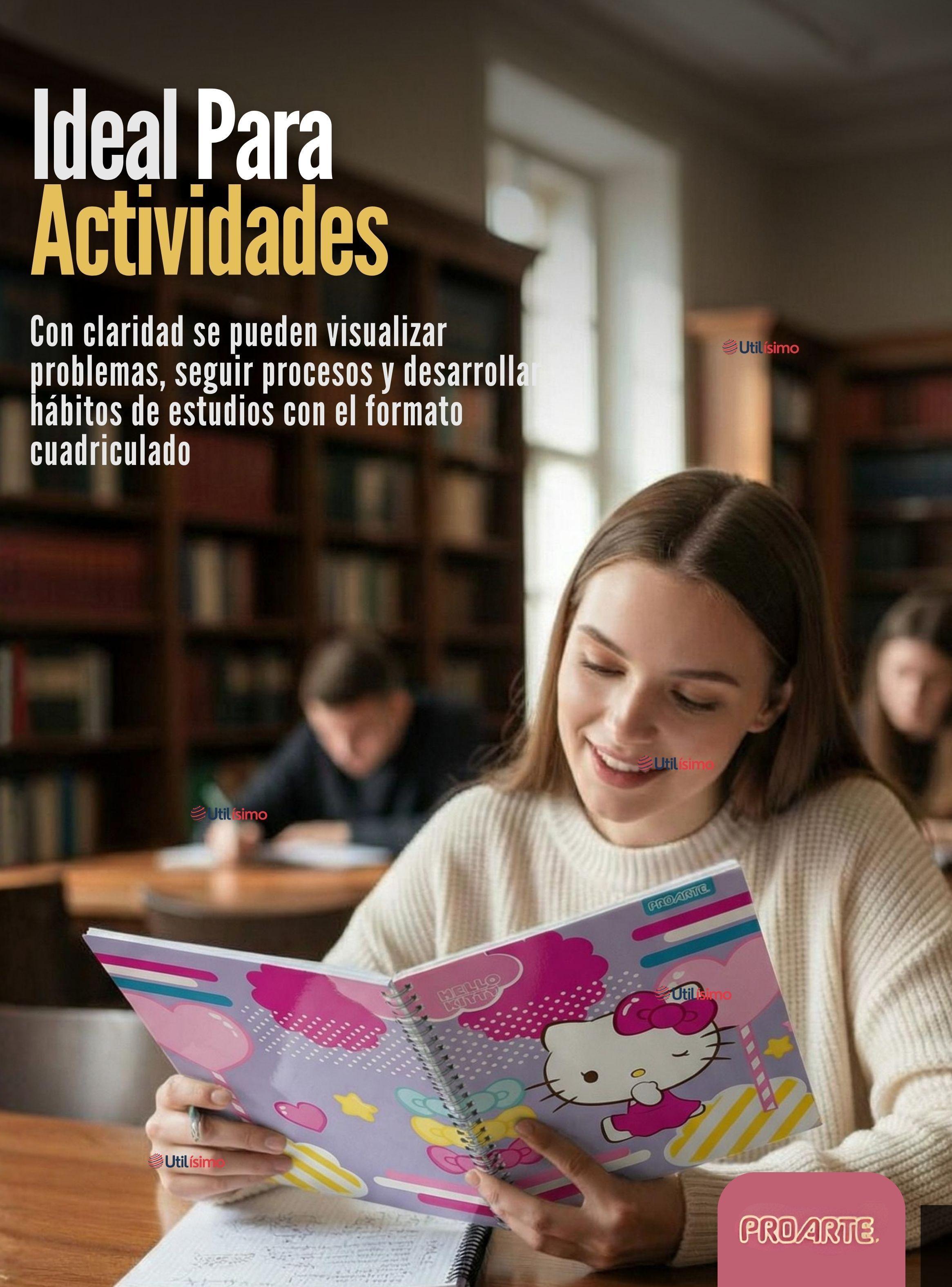 Pack 5 Cuadernos Universitarios Hello kitty 100 Hojas Proarte Diseños Surtidos-4