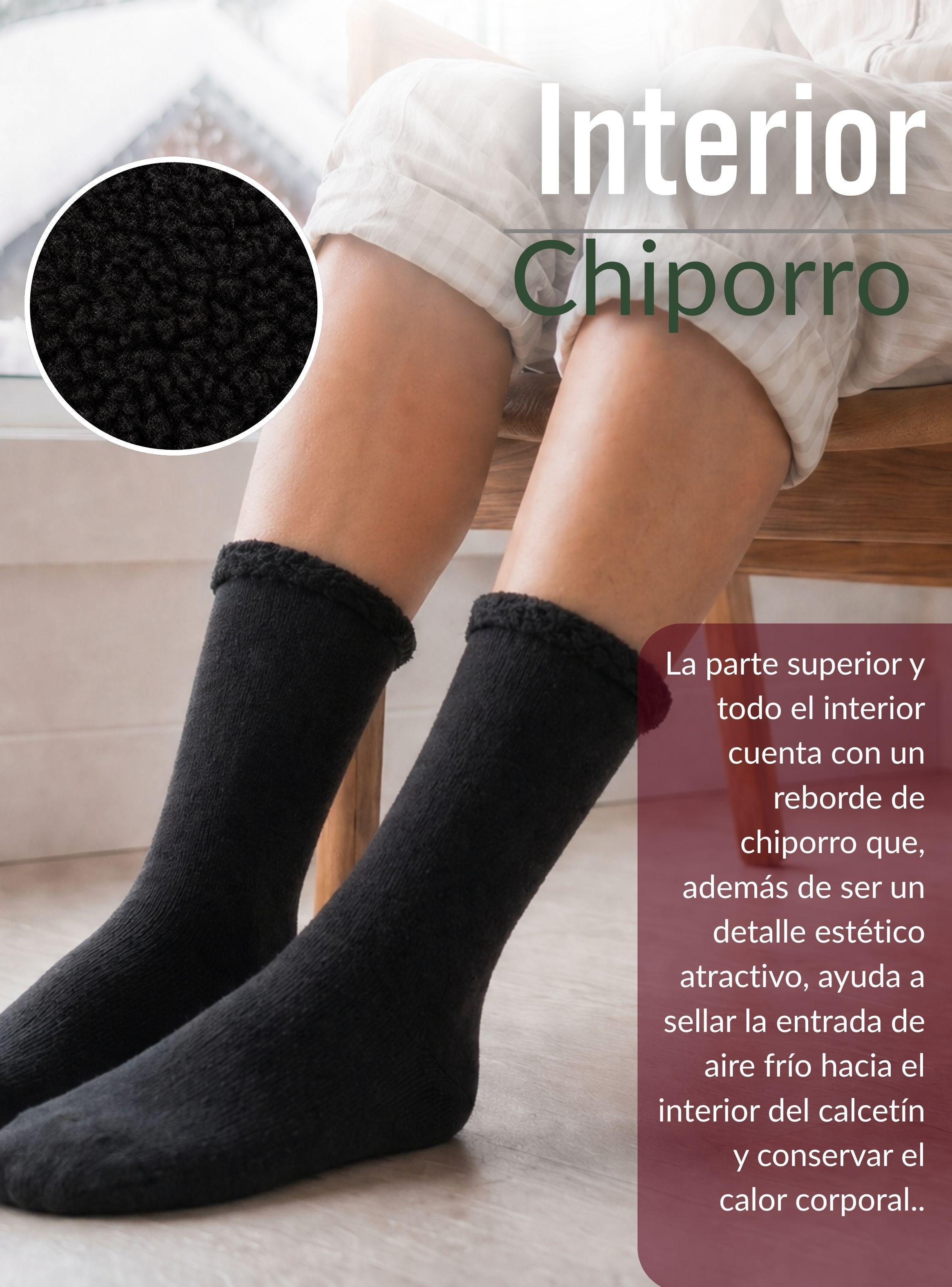Pack 3 Pares Calcetines Chiporro Mujer Ultra Térmico Polar Negro Invierno-7