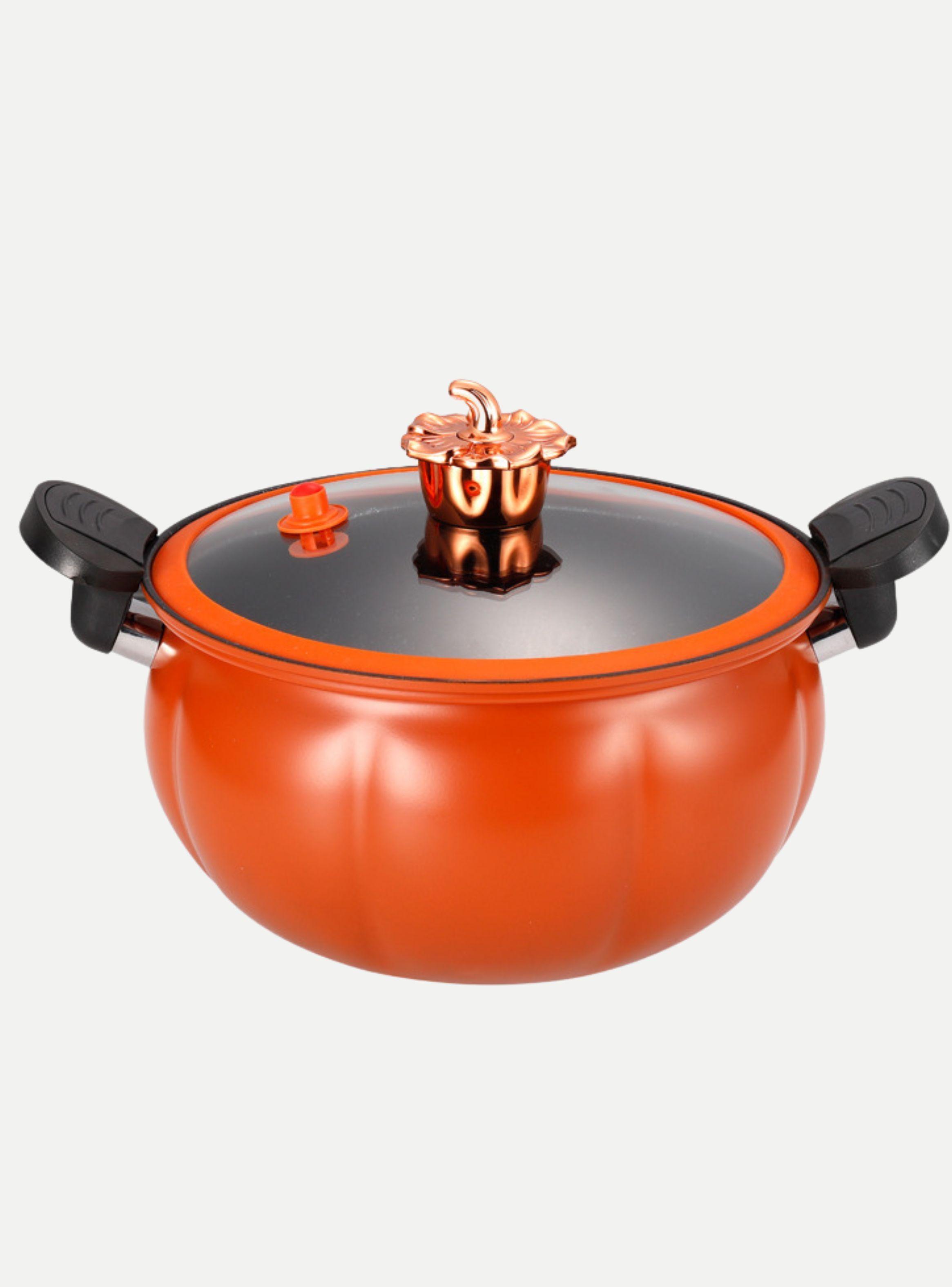 Olla De Micro Presión De Calabaza Antiadherente 7 L Color Naranja-1