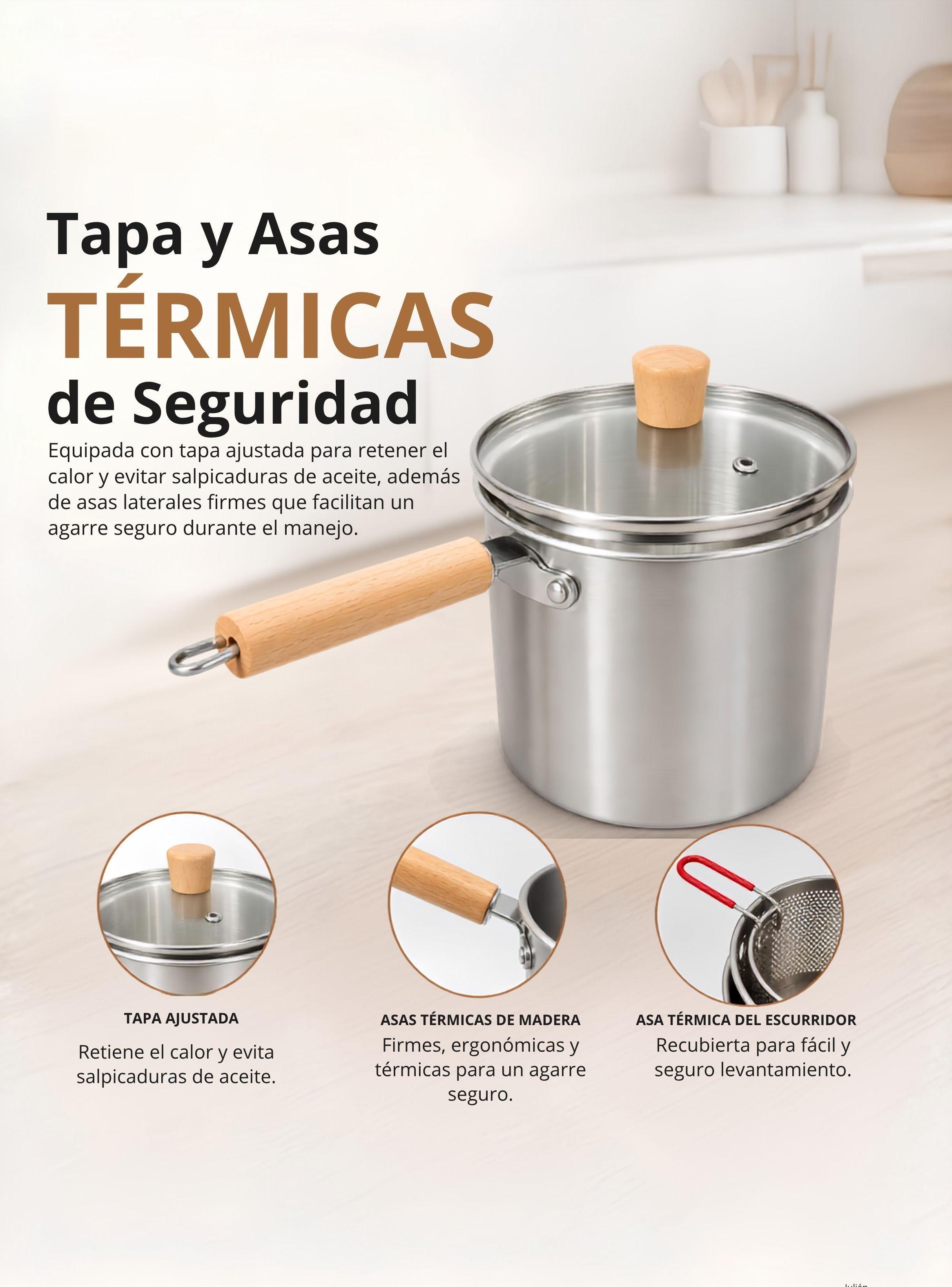 Olla Freidora Multiusos 3 en 1 Capacidad 3.5L Acero Inoxidable-7