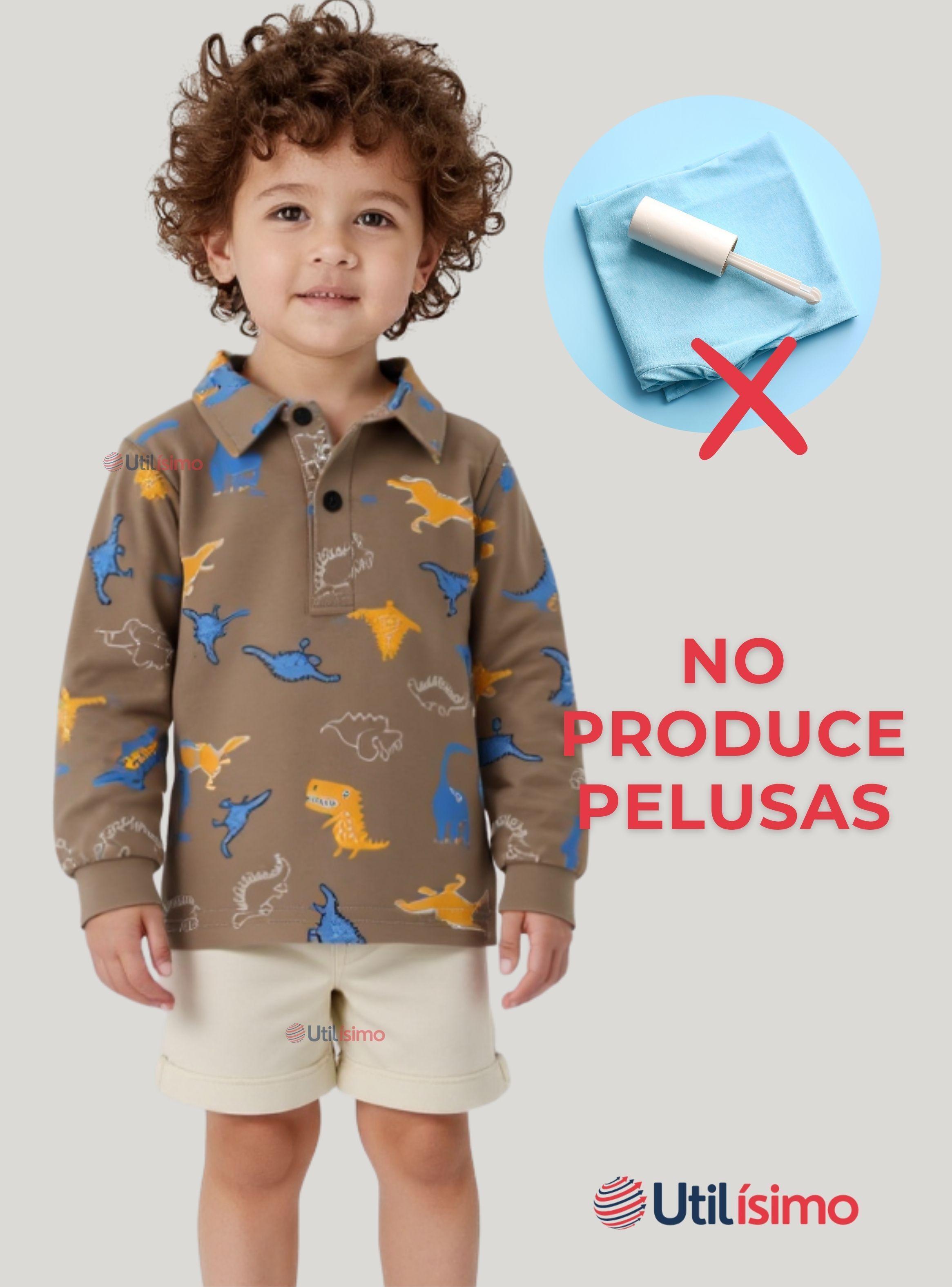 Polera Piqué Manga Larga Niño Estampado Dinosaurios Marrón-7