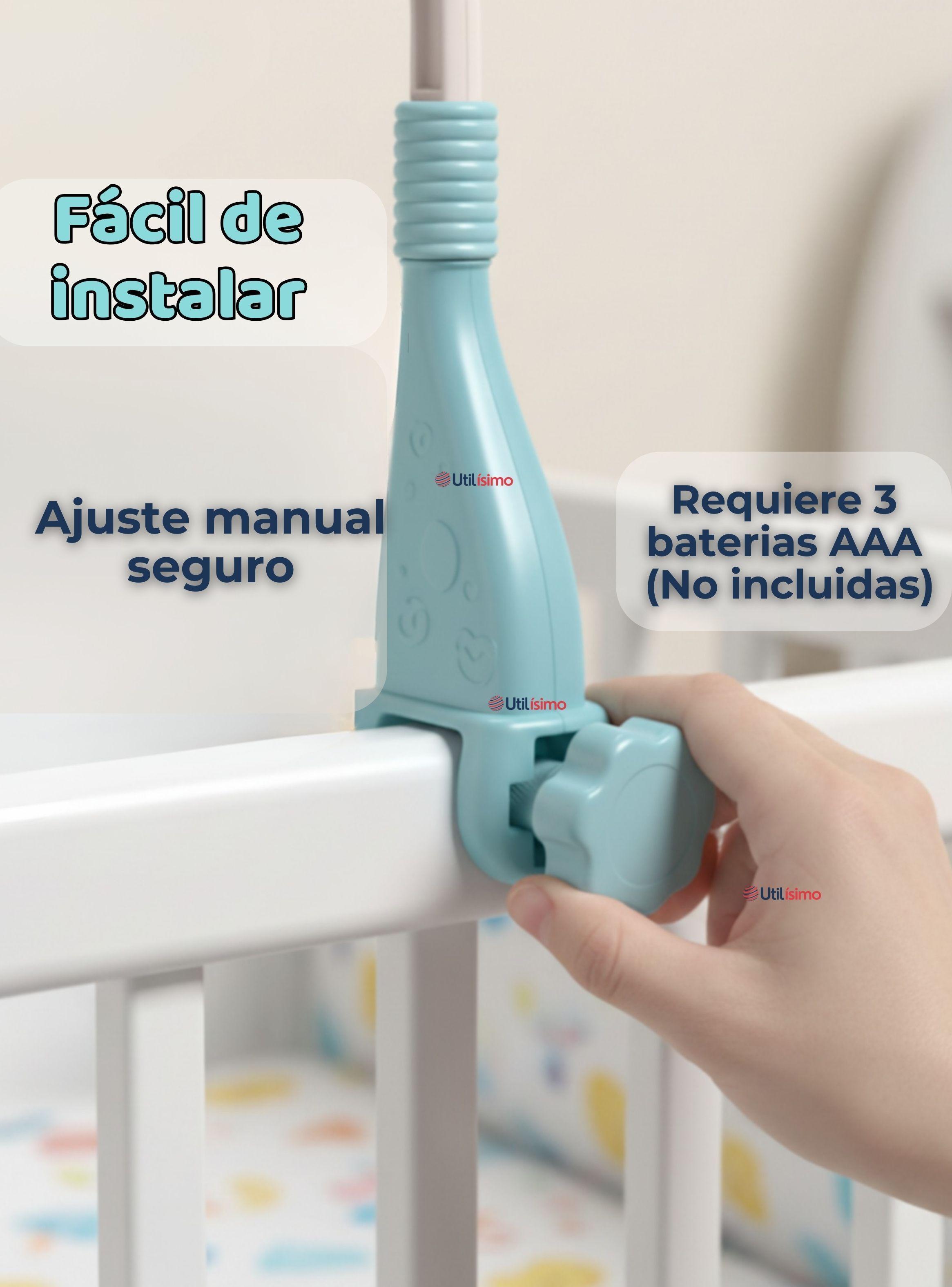 Móvil Giratorio Musical Proyector De Luces Más Control Para Cuna Bebé-4