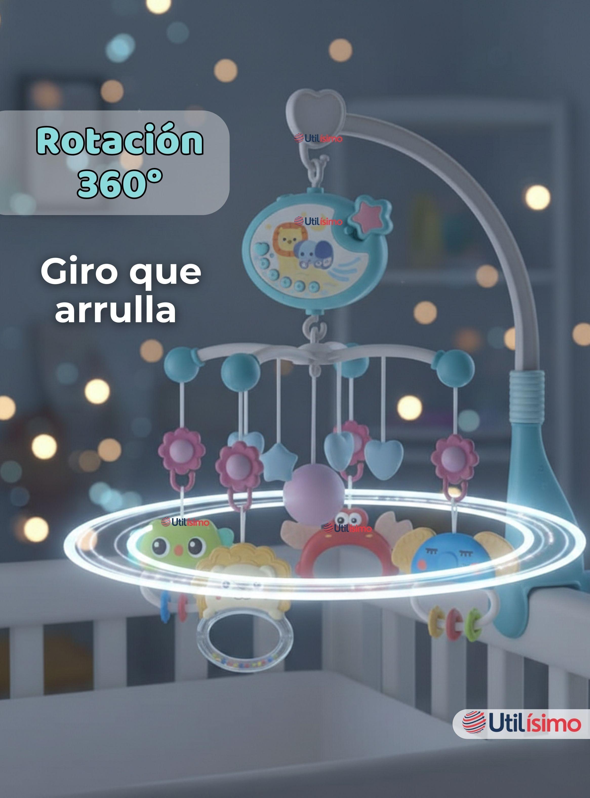 Móvil Giratorio Musical Proyector De Luces Más Control Para Cuna Bebé-5