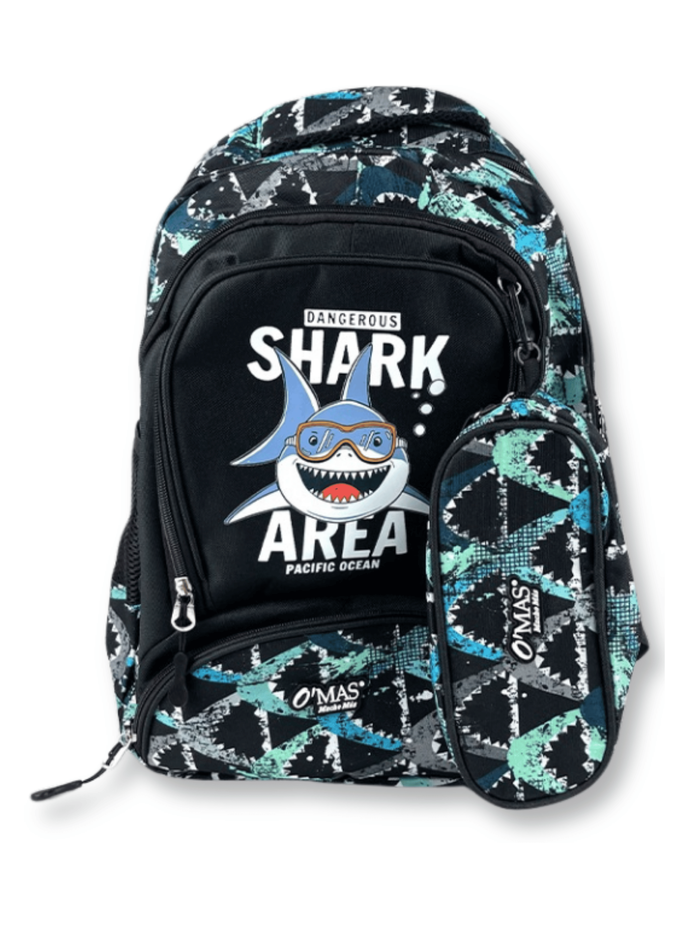 Mochila Con Lonchera Y Estuche 45cm Escolar Niño Shark-3