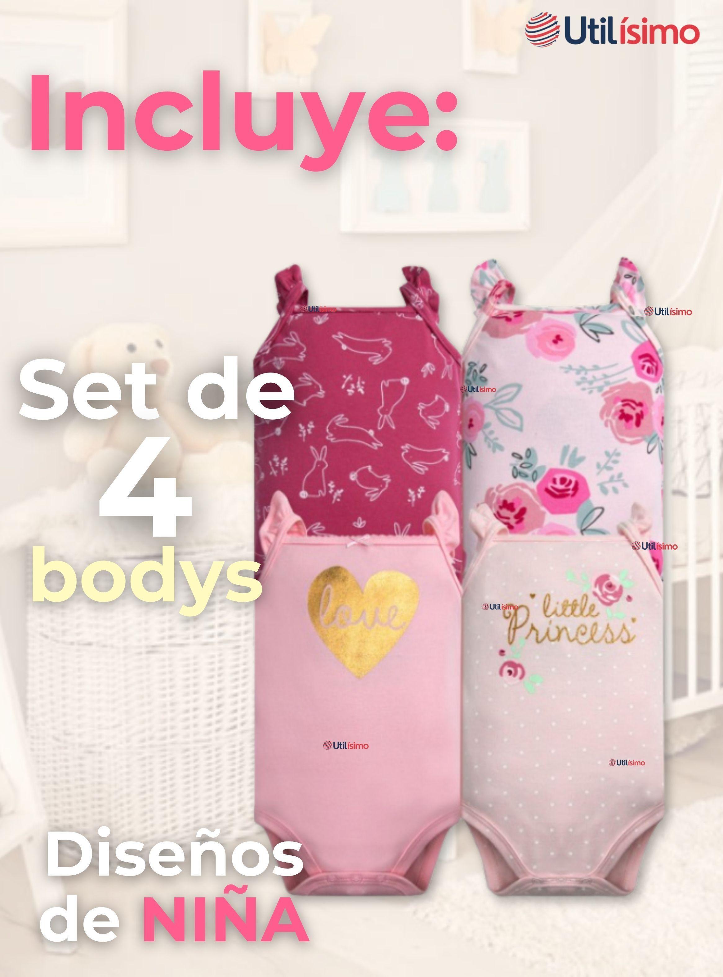 Pack 4 Bodys Niña Sin Manga Tedmimak 100% Algodón Princess Pink-1