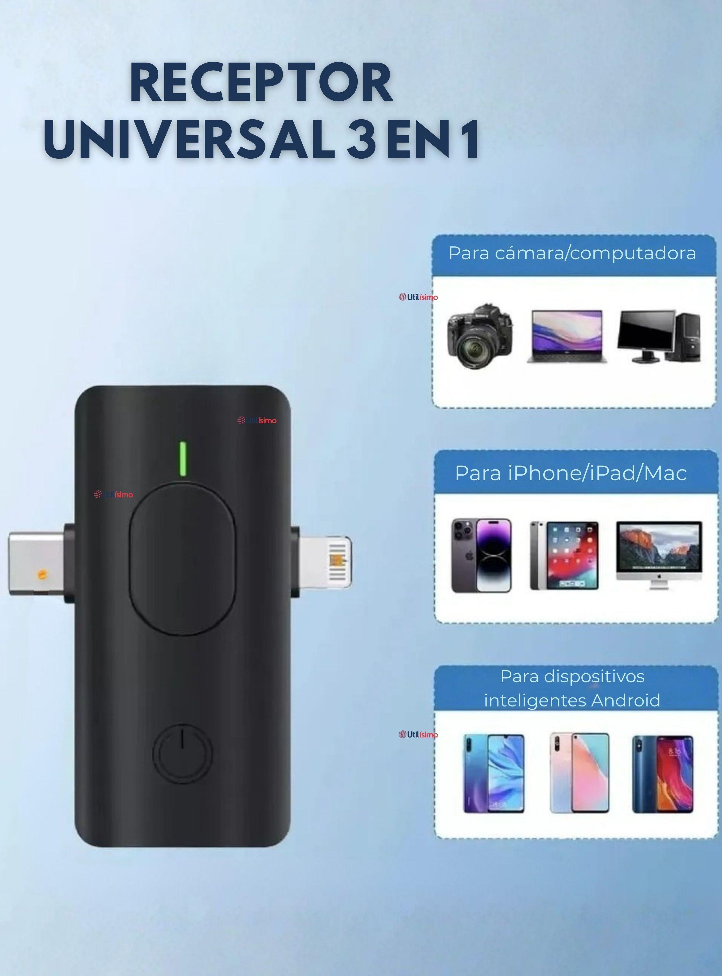 Pack 2 Micrófonos Inalámbrico 3 En 1 Para Celular iPhone Android Profesional Lavalier-4