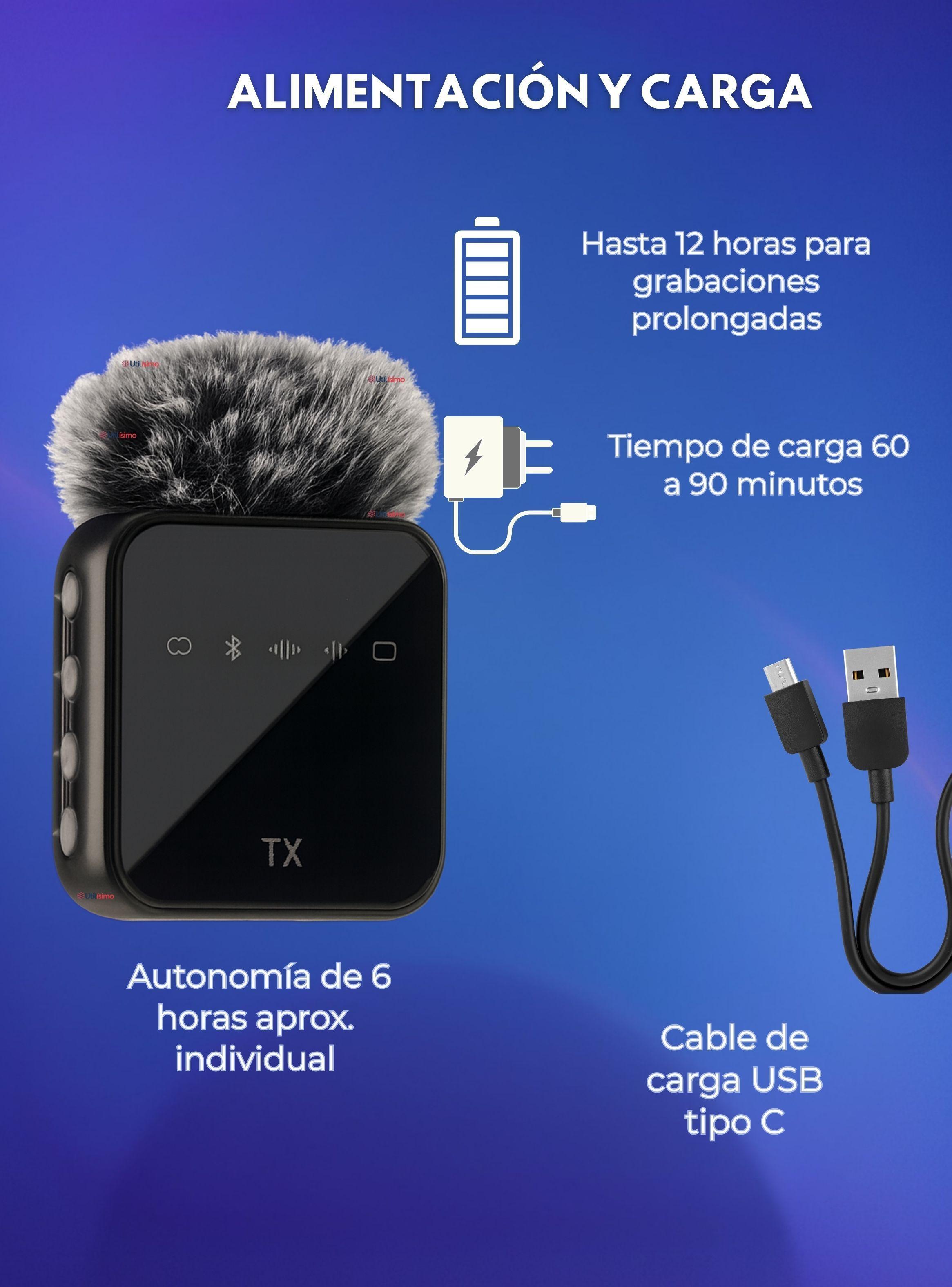 Pack 2 Micrófonos Inalámbrico 3 En 1 Para Celular iPhone Android Profesional Lavalier-5