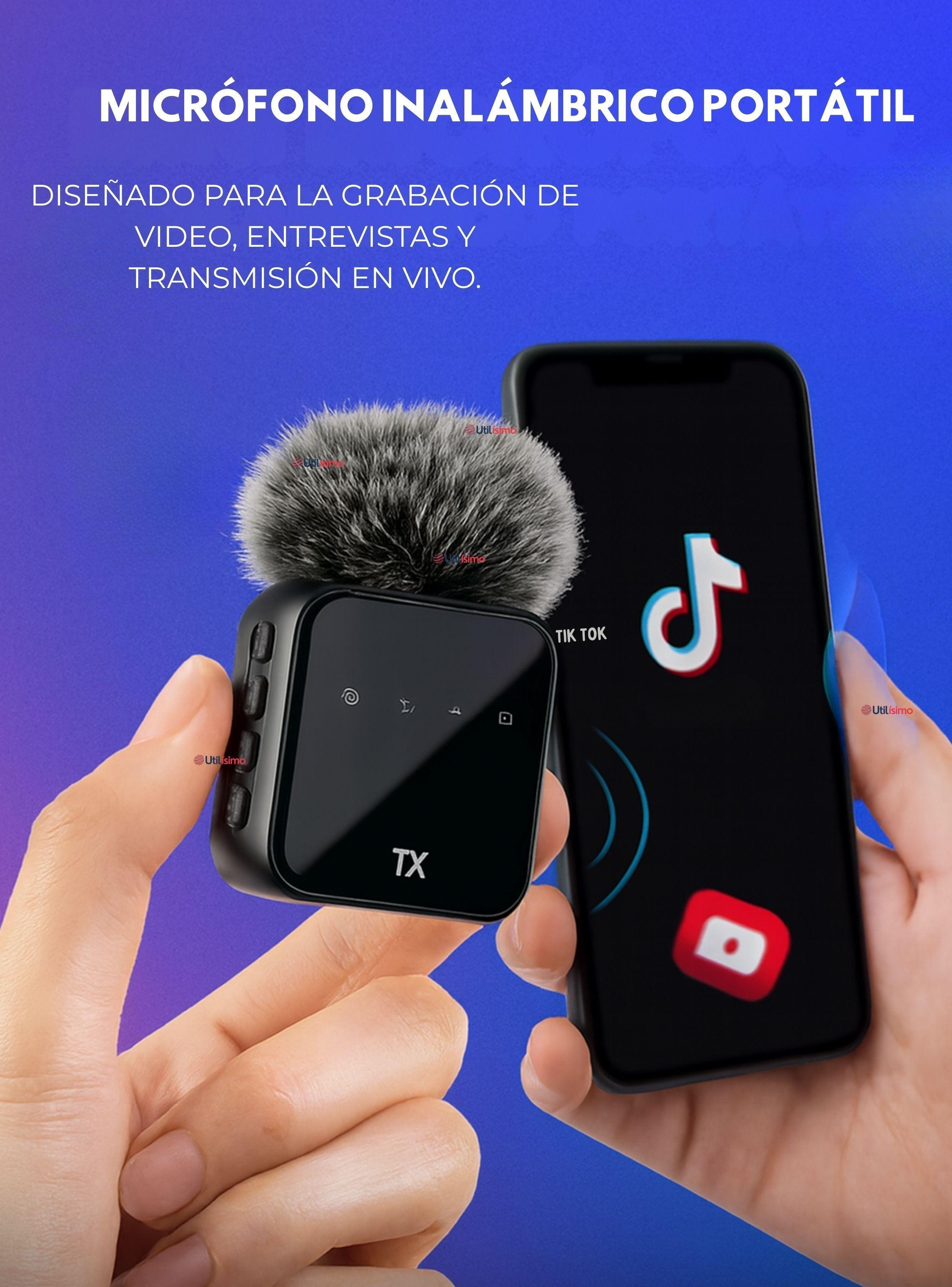 Pack 2 Micrófonos Inalámbrico 3 En 1 Para Celular iPhone Android Profesional Lavalier-7