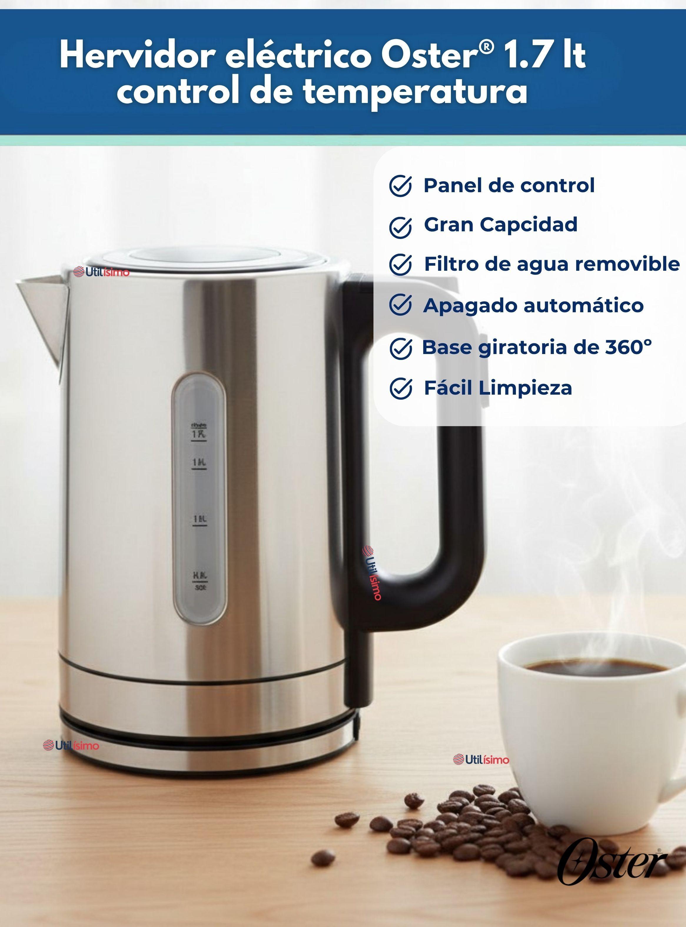 Hervidor eléctrico Oster® Capacidad 1.7 Litros control de temperatura BVSTKT8970-2