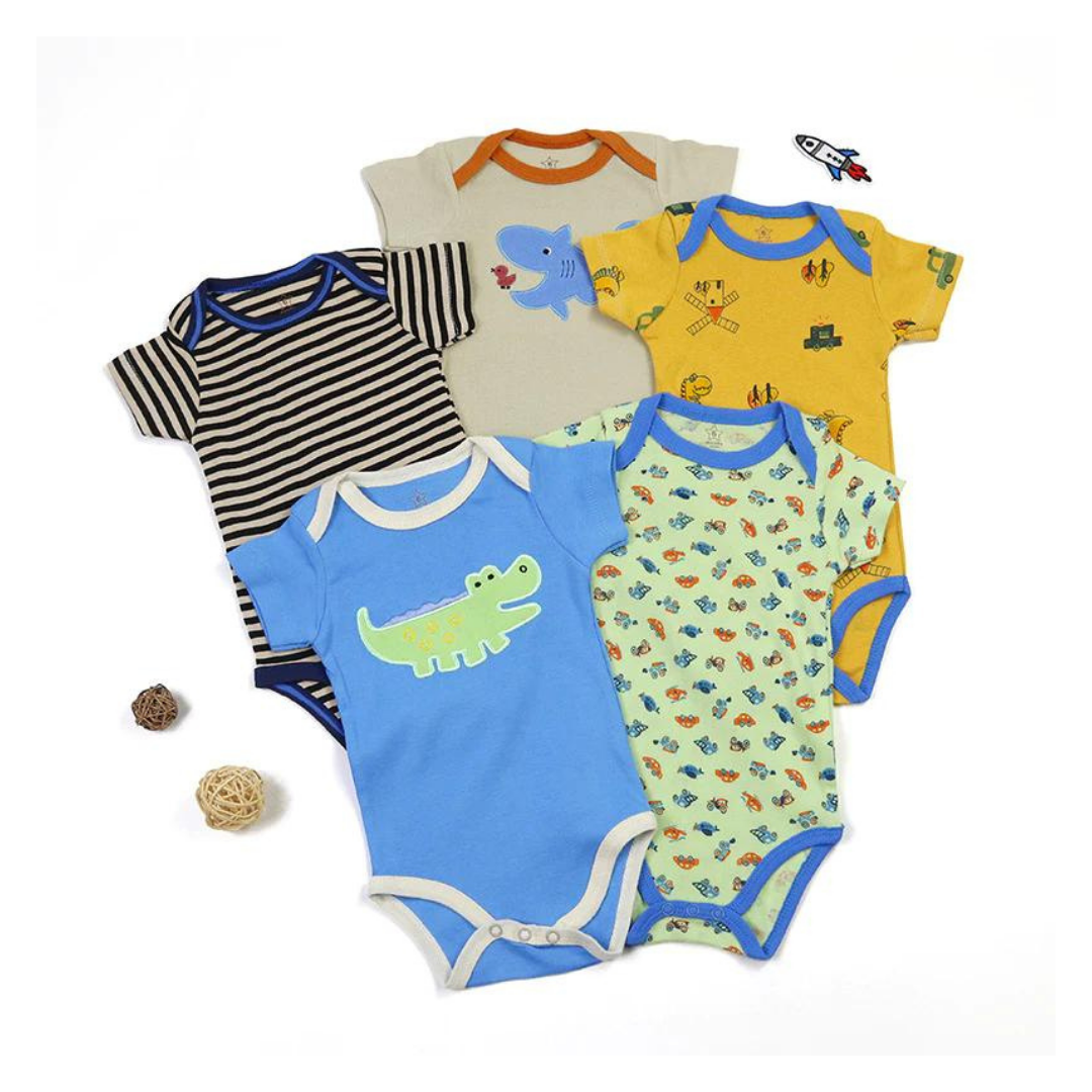 Pack 5 Body Bebés Tedmimak Manga Corta Surtido Multiple-2