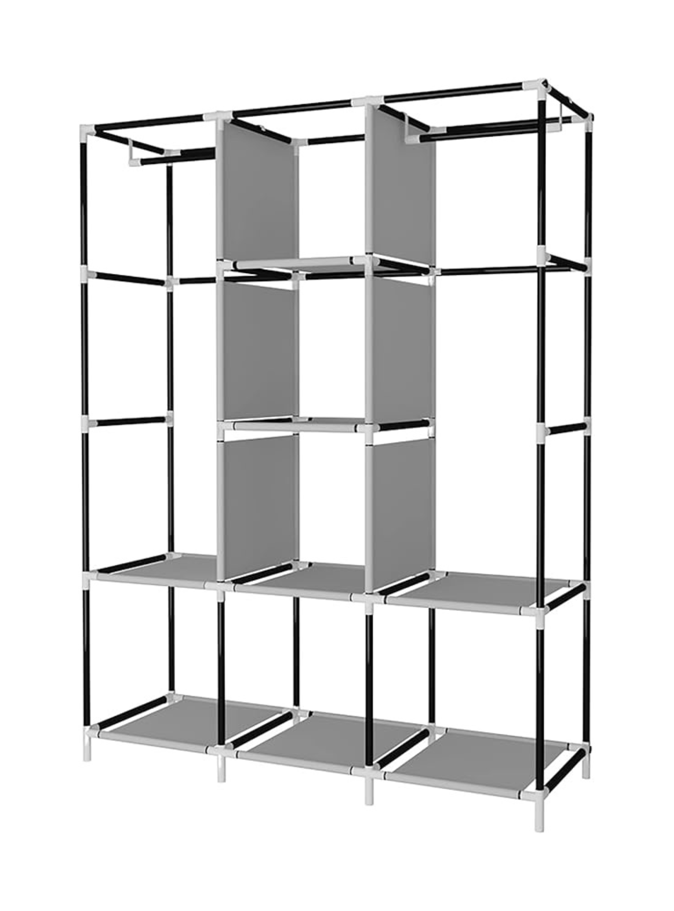 Práctico Armario Closet Ropero Portátil De Tela Color Black-1