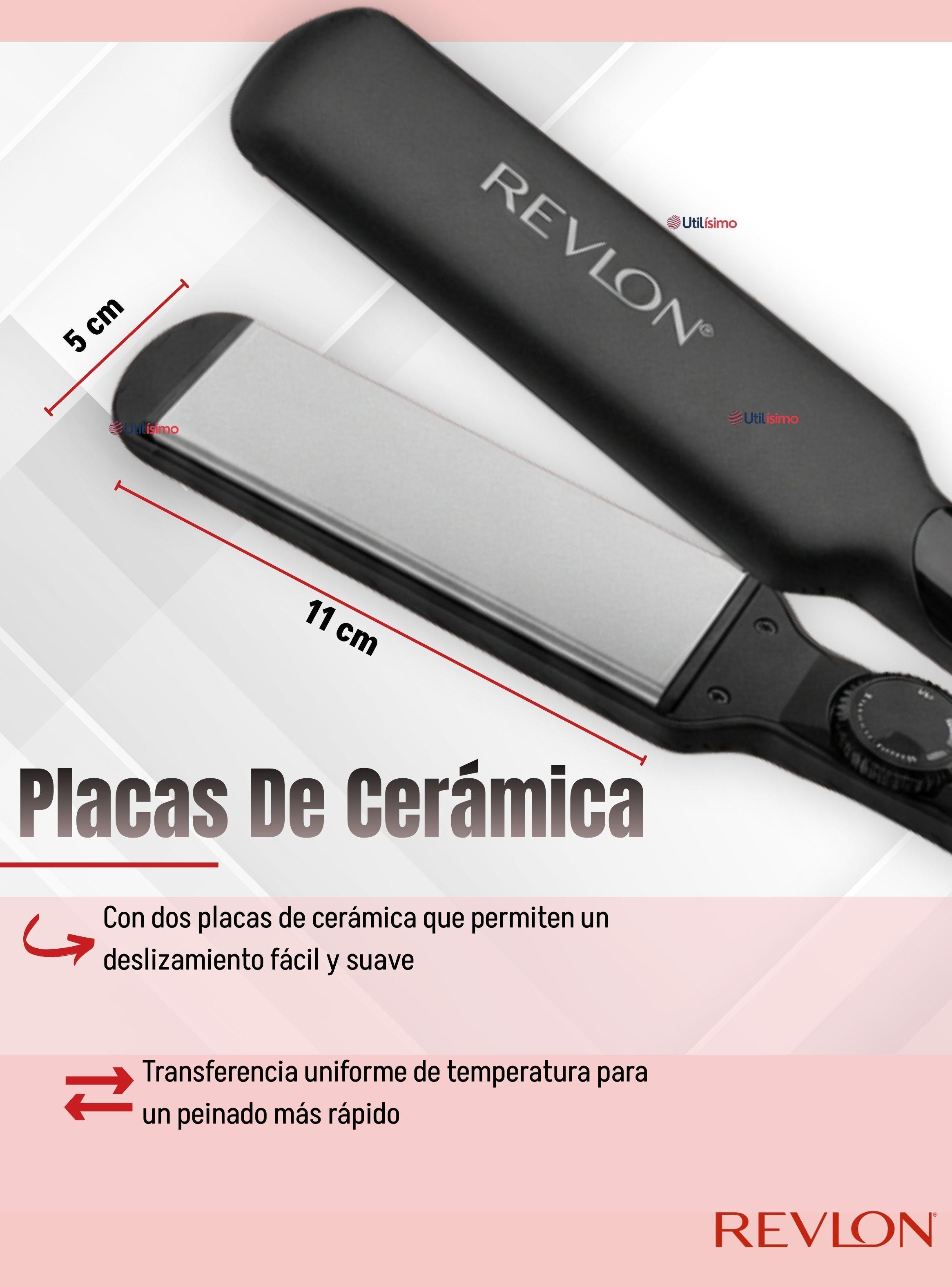 Plancha Alisadora De Cabello Revlon Placas De Cerámica Alaciadora Color Negro RVST2182 -3