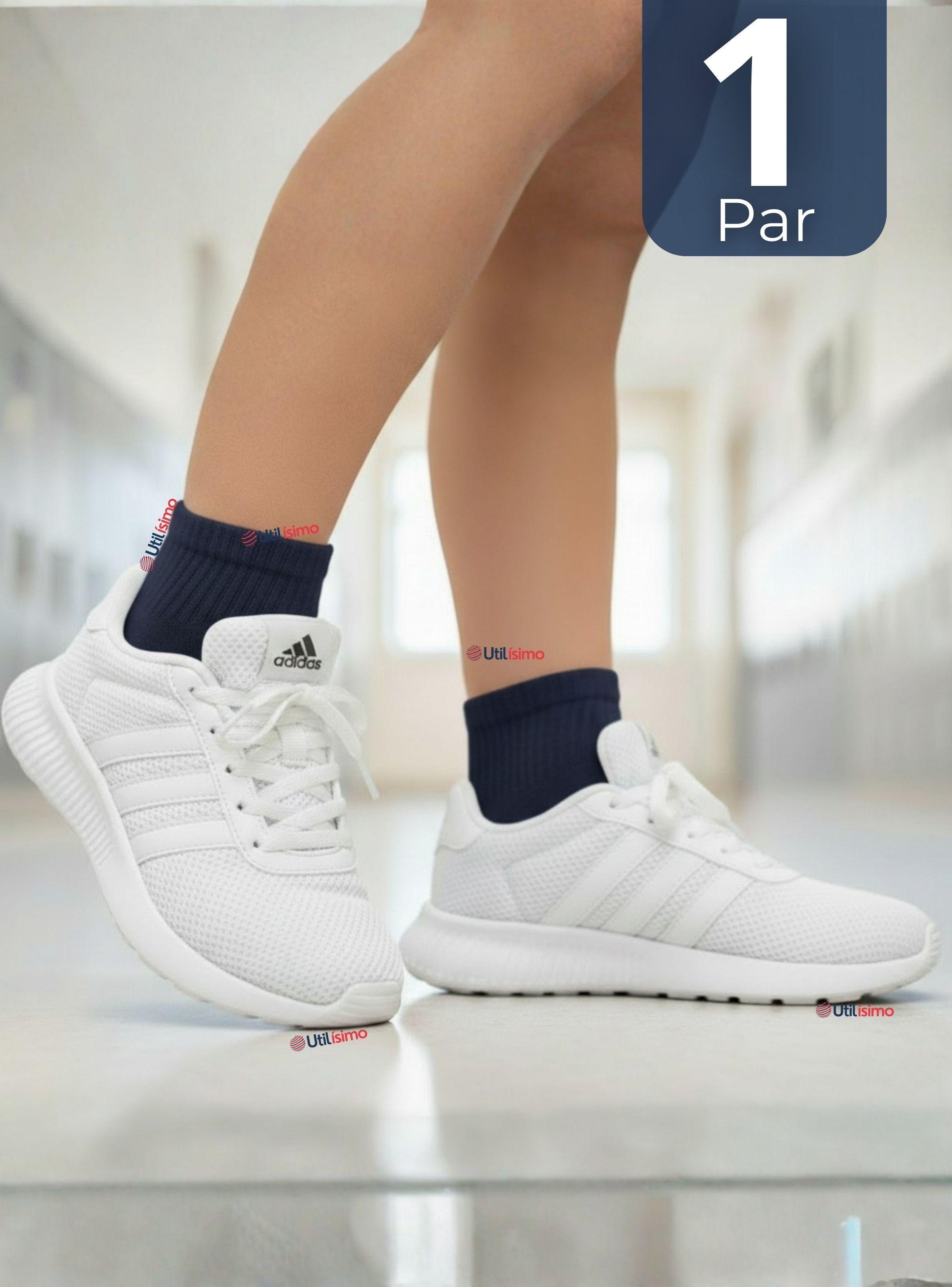 Calcetín Tobillera Corto Algodón Color Azul para Niña y Niño-0