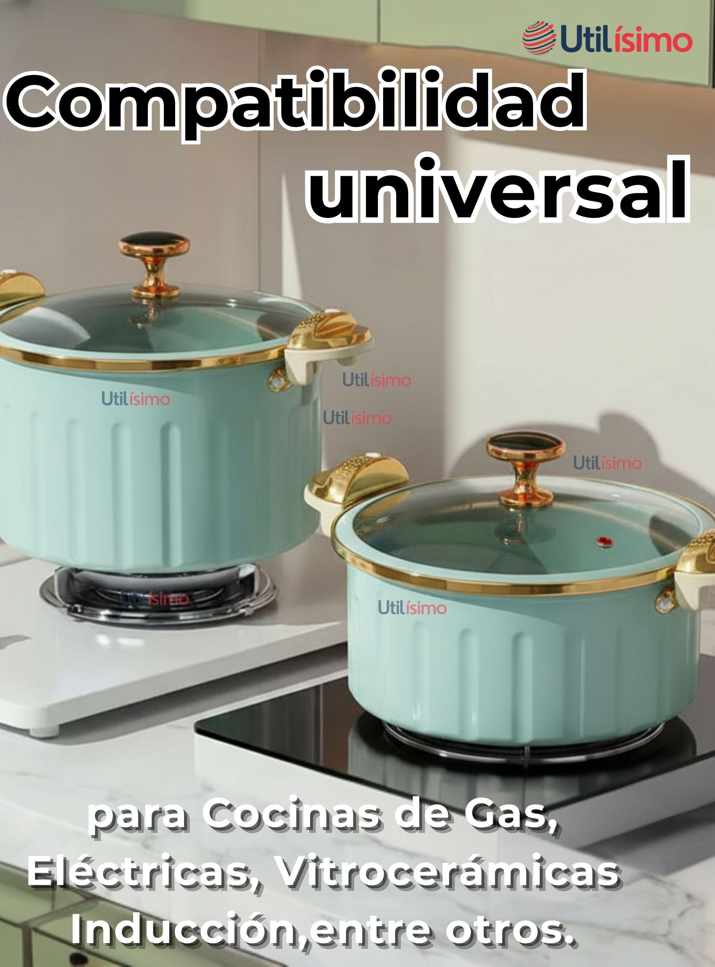 Olla de Micro Presión Antiadherente Capacidad 12 Litros Color Azul Claro-6