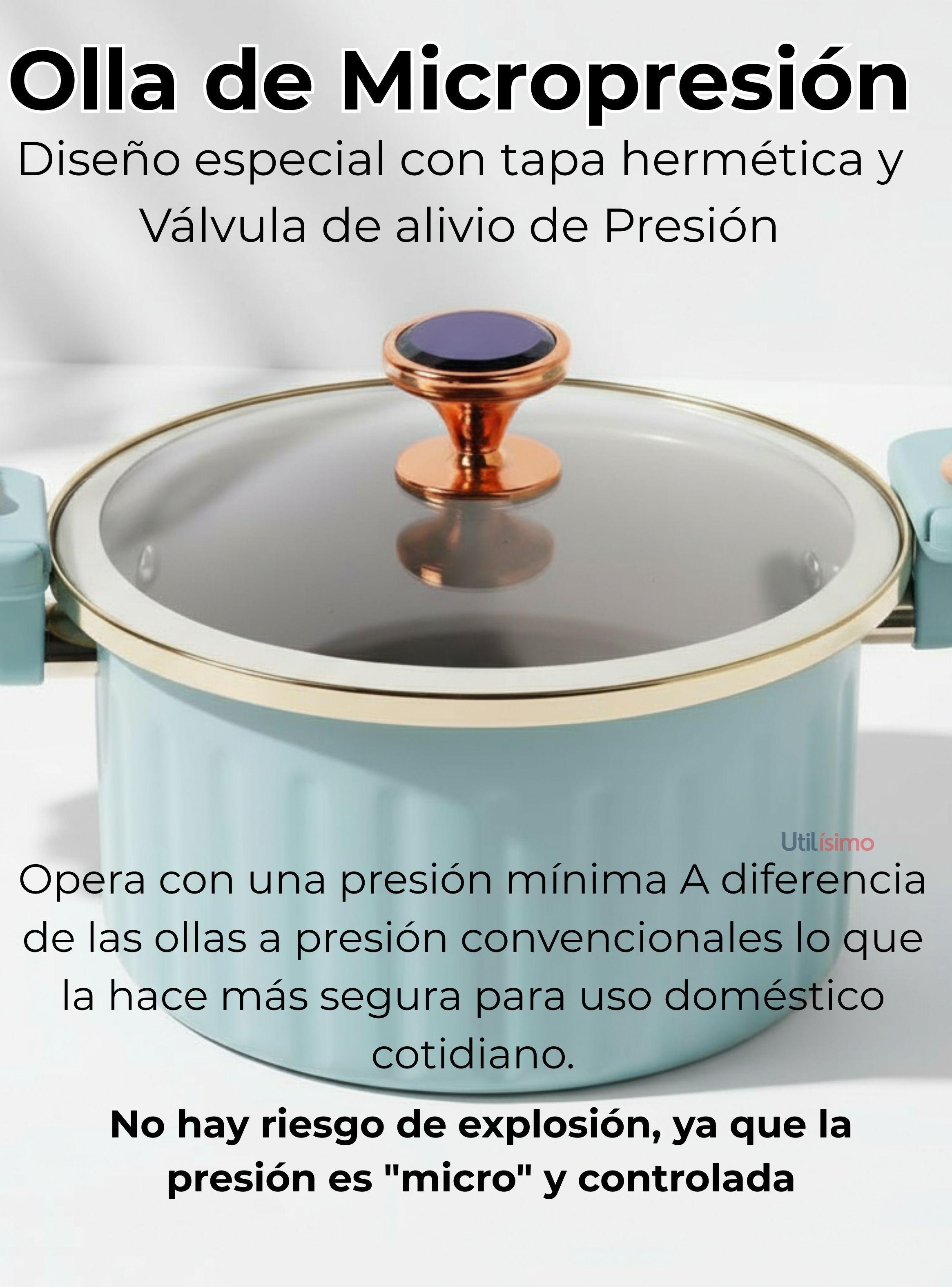 Olla de Micro Presión Antiadherente Capacidad 12 Litros Color Azul Claro-7
