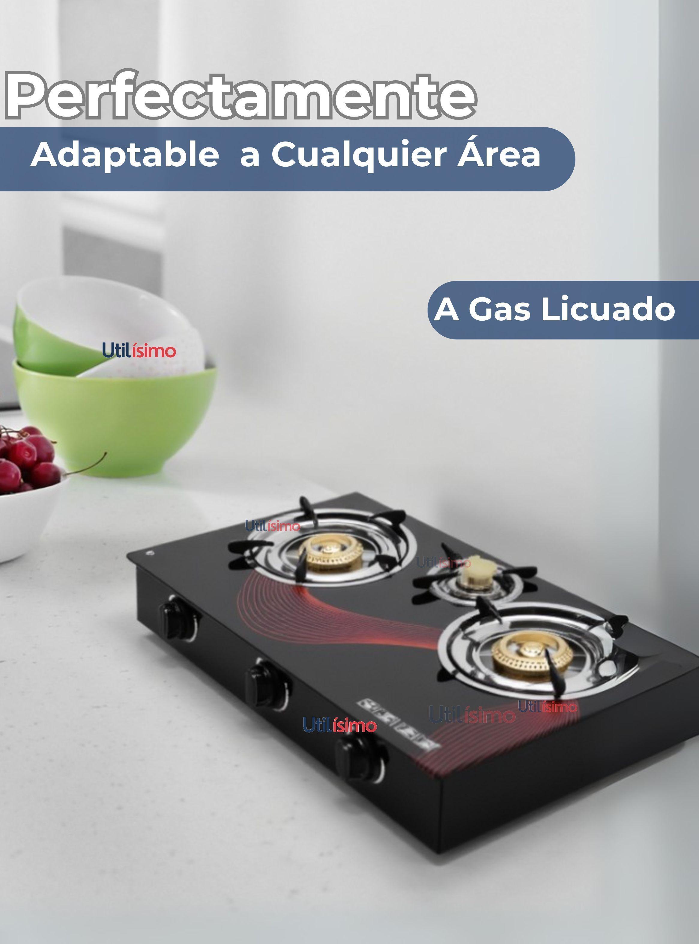 Cocina Encimera Vidrio a Gas Licuado 3 Platos -3