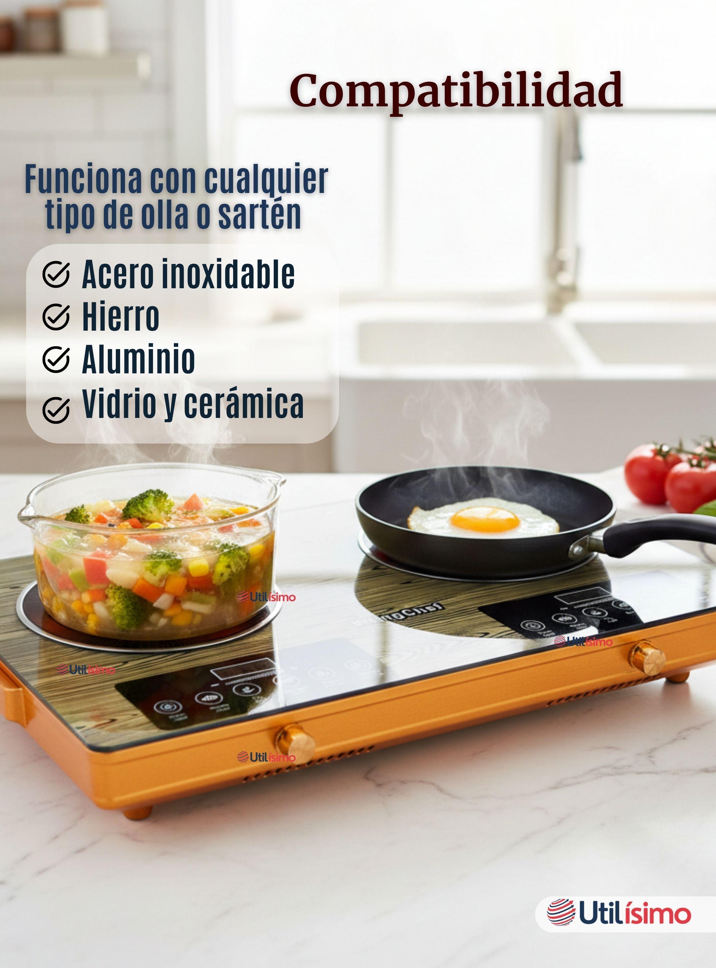 Cocina Cocinilla Eléctrica 3500w de Potencia Encimera 2 Platos Portátil-4