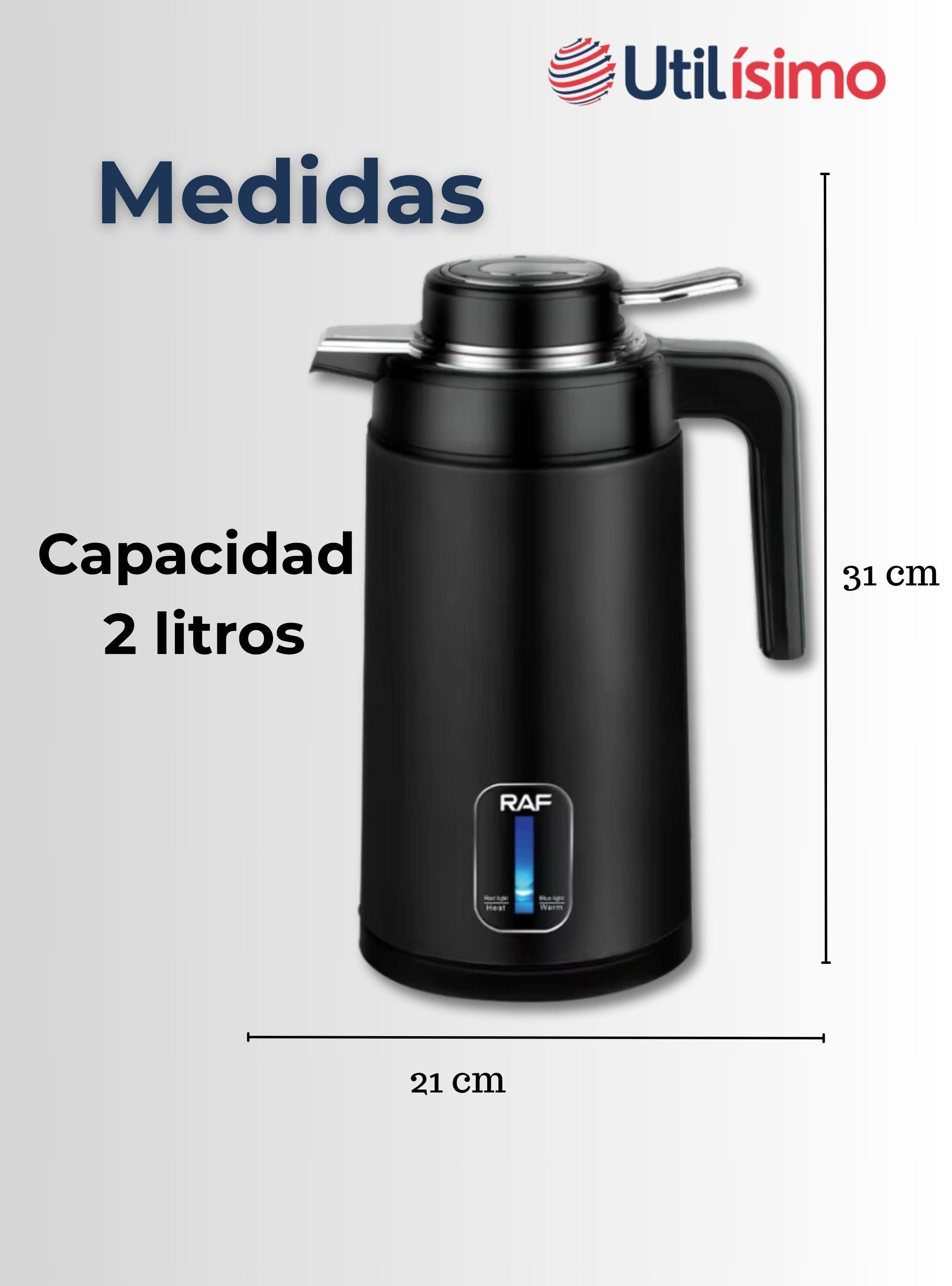 Termo Hervidor Eléctrico Acero Inoxidable 2 Litros Negro-2