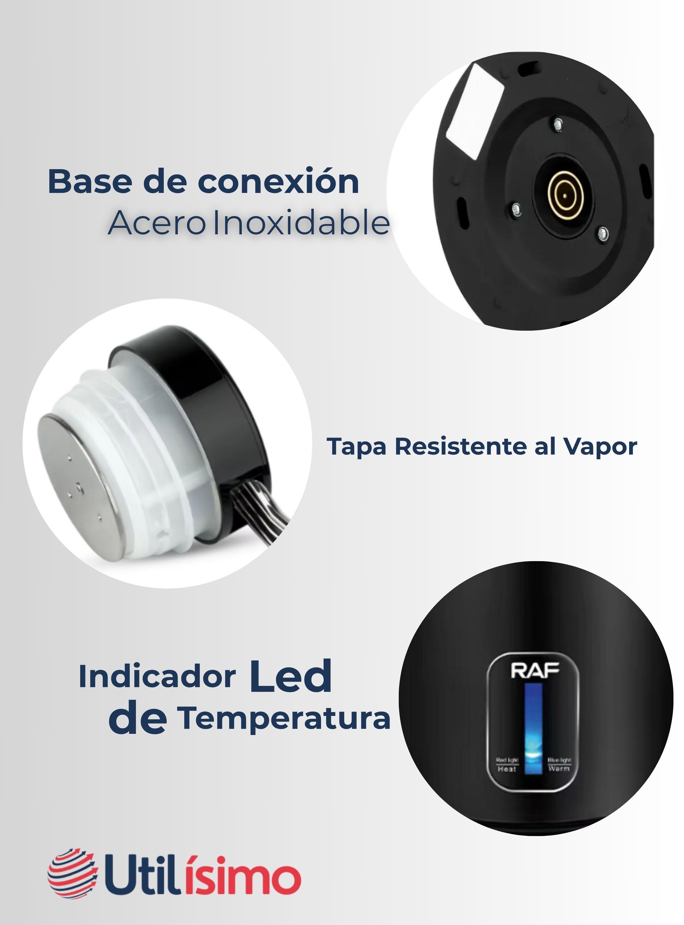 Termo Hervidor Eléctrico Acero Inoxidable 2 Litros Negro-3
