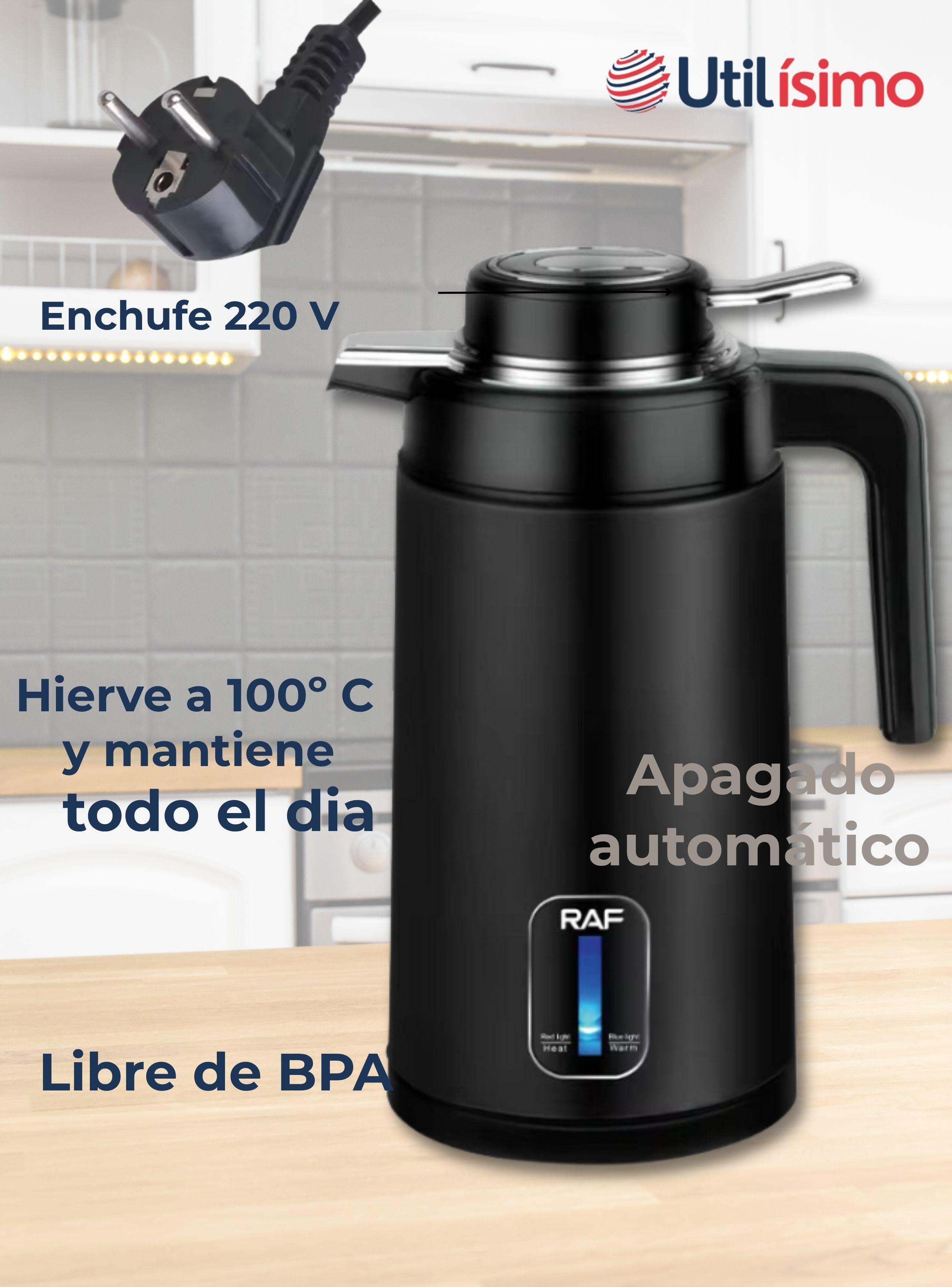 Termo Hervidor Eléctrico Acero Inoxidable 2 Litros Negro-4