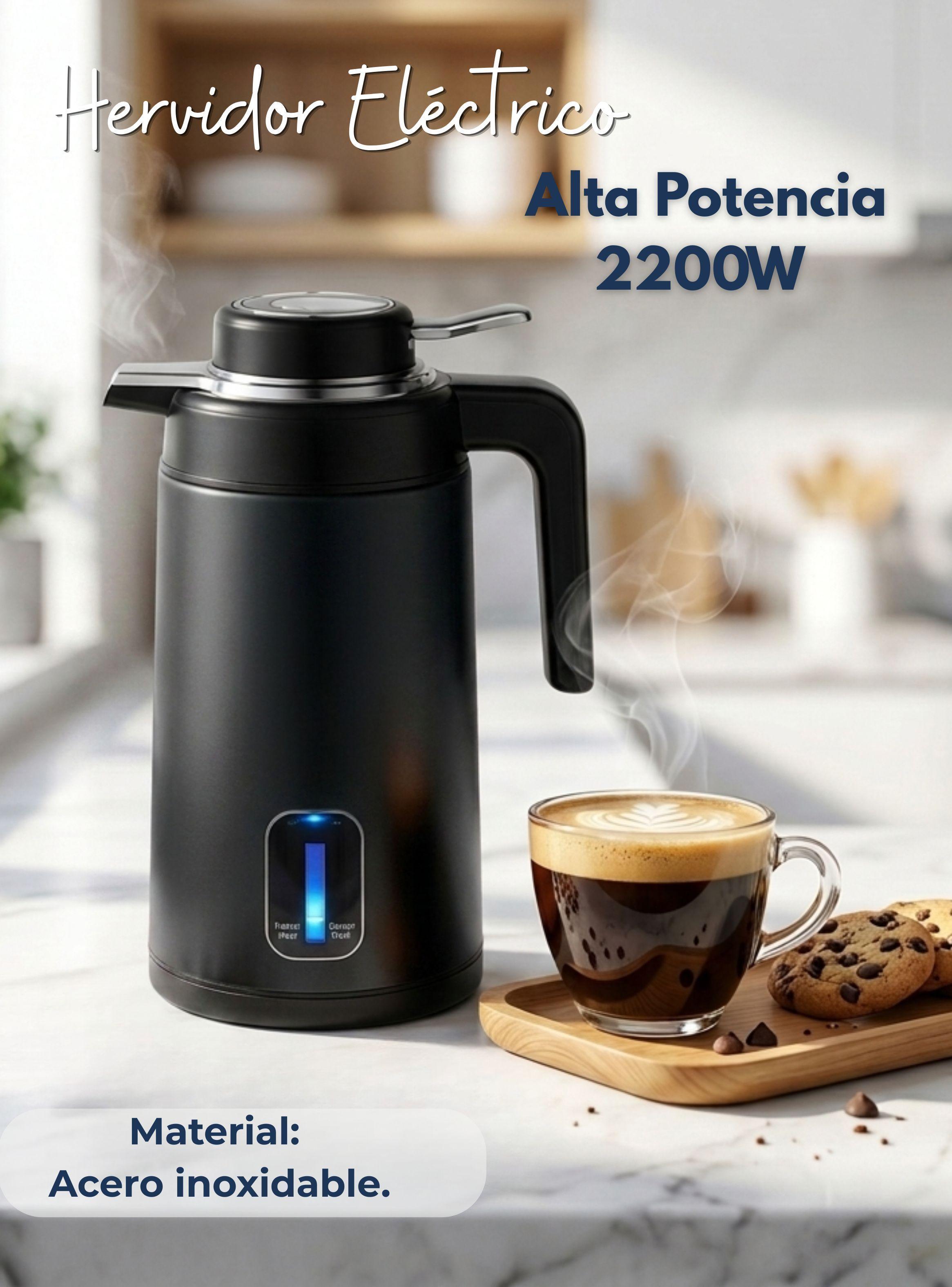 Termo Hervidor Eléctrico Acero Inoxidable 3.0 Litros Negro-2