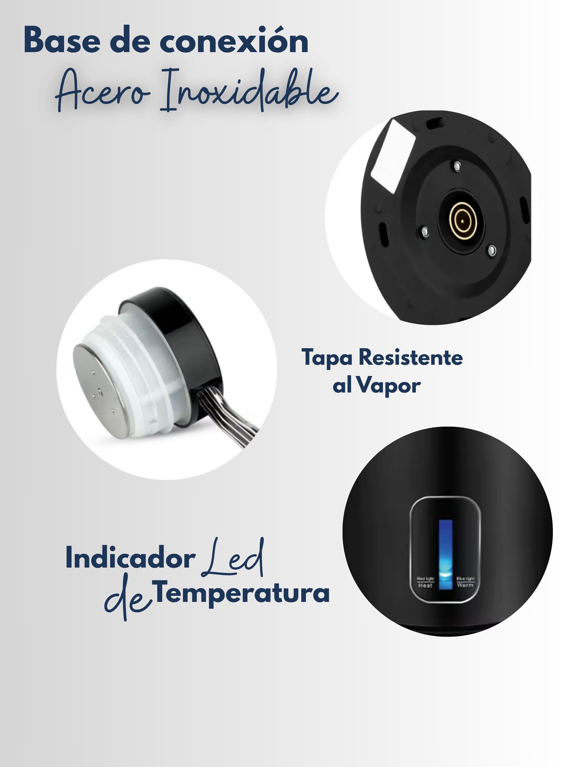 Termo Hervidor Eléctrico Acero Inoxidable 3.0 Litros Negro-4