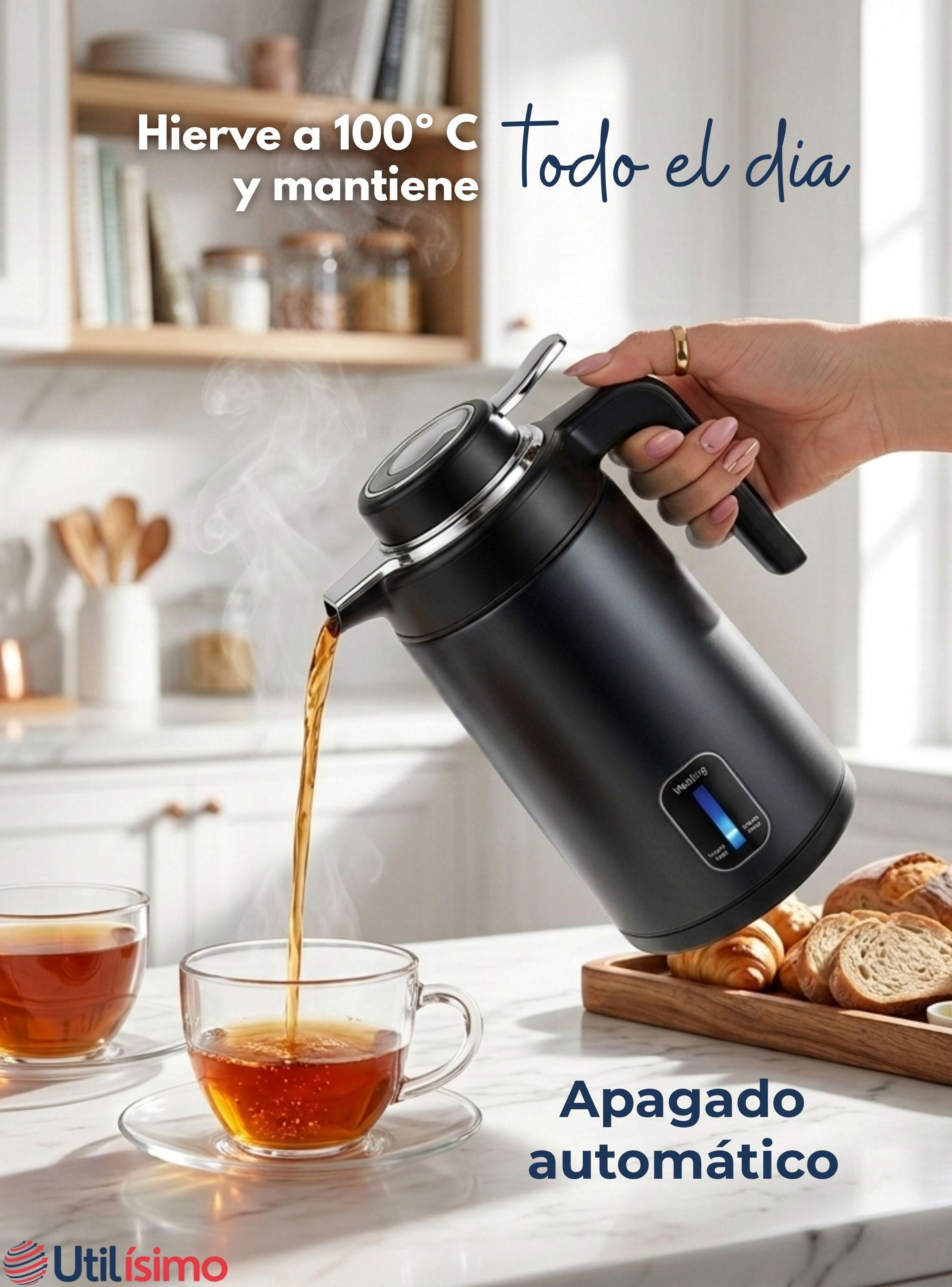 Termo Hervidor Eléctrico Acero Inoxidable 3.0 Litros Negro-5