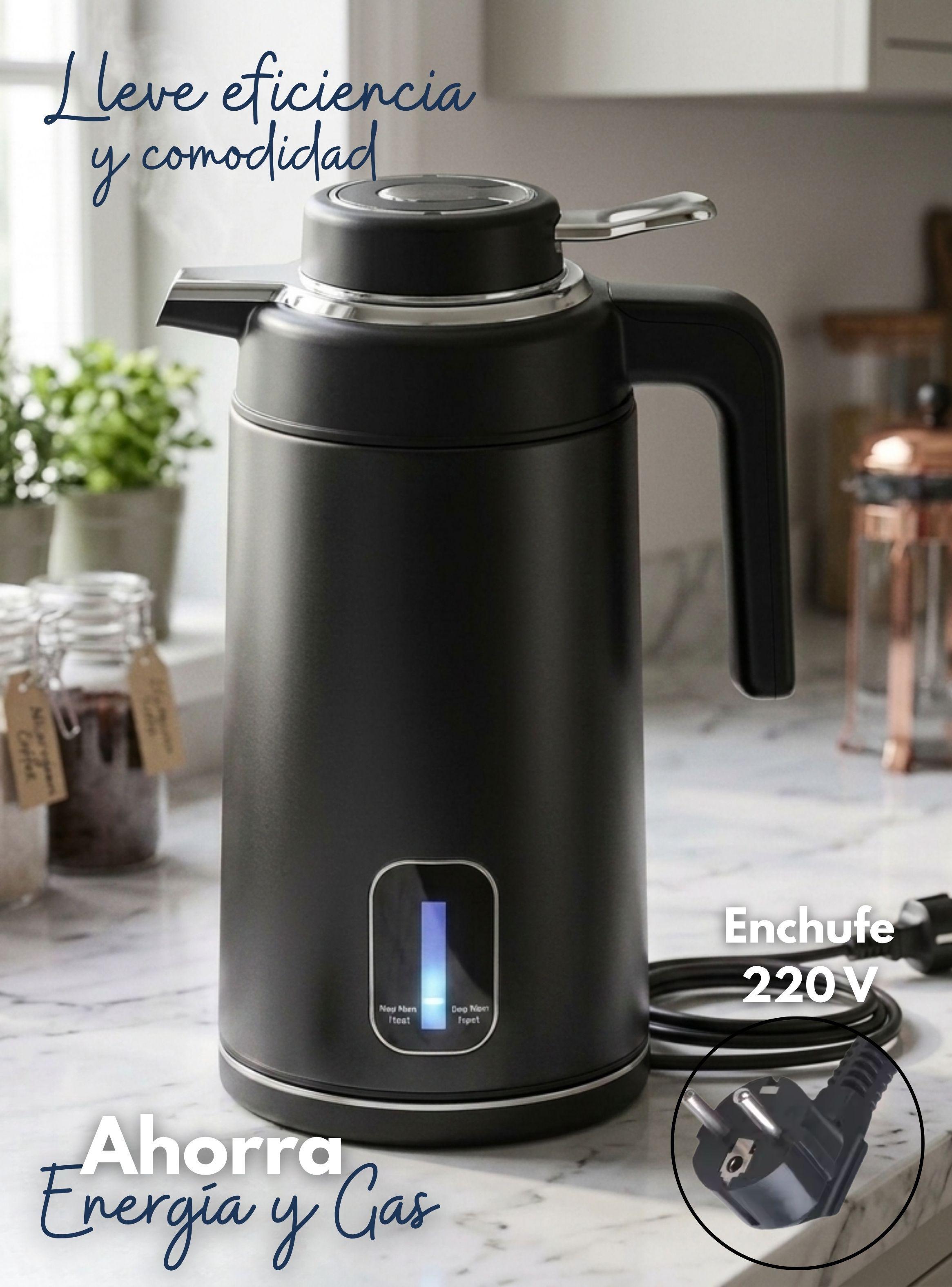 Termo Hervidor Eléctrico Acero Inoxidable 3.0 Litros Negro-6