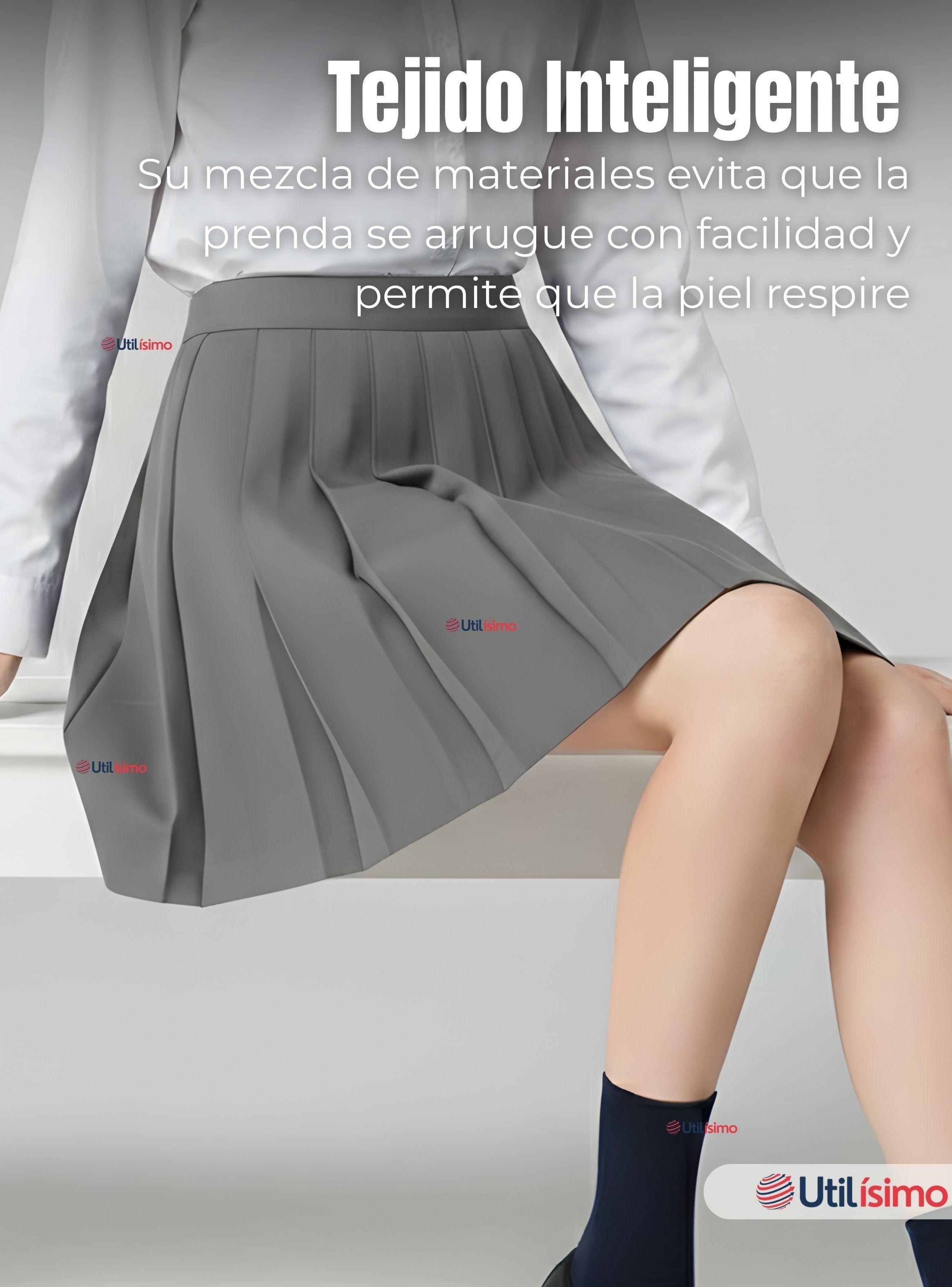 Pack 3 Faldas Escolar Plisada Niña y Juvenil Color Gris-6