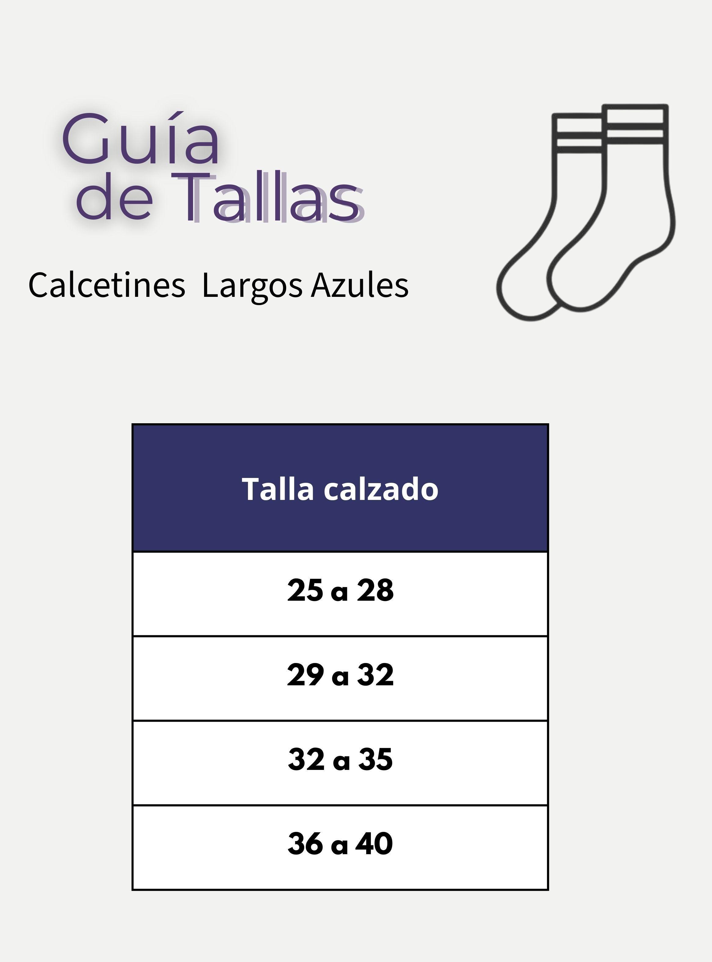 Pack 3 Calcetines Escolares Largo Acrílico Color Azul para Niñas-3