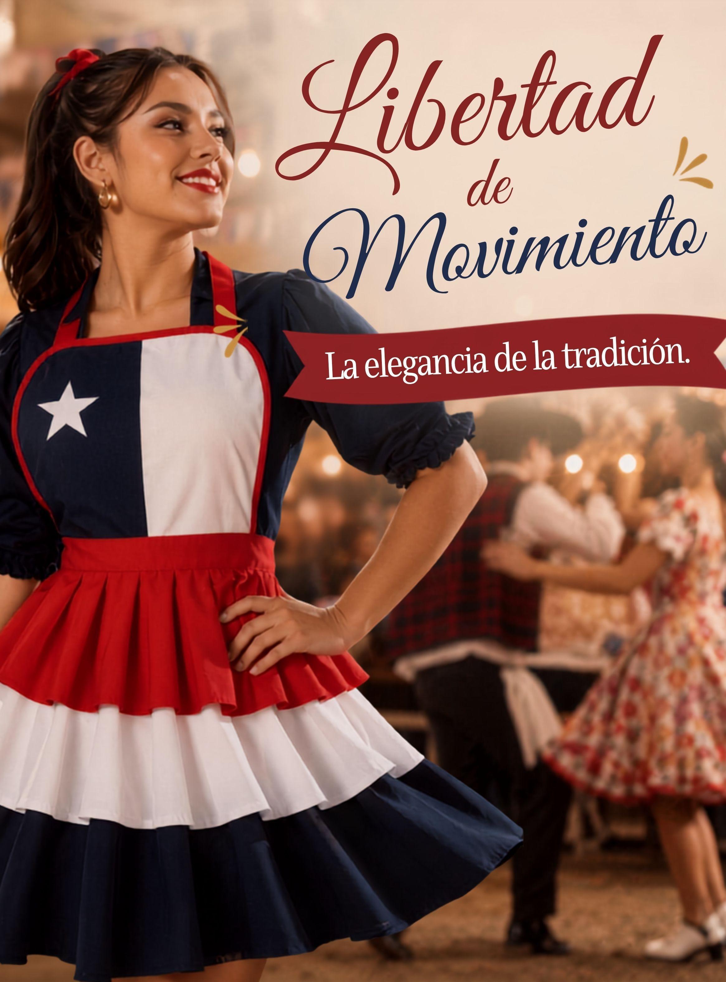 Delantal Pechera De Cocina Tricolor Mujer Fiestas Patrias Chile -7