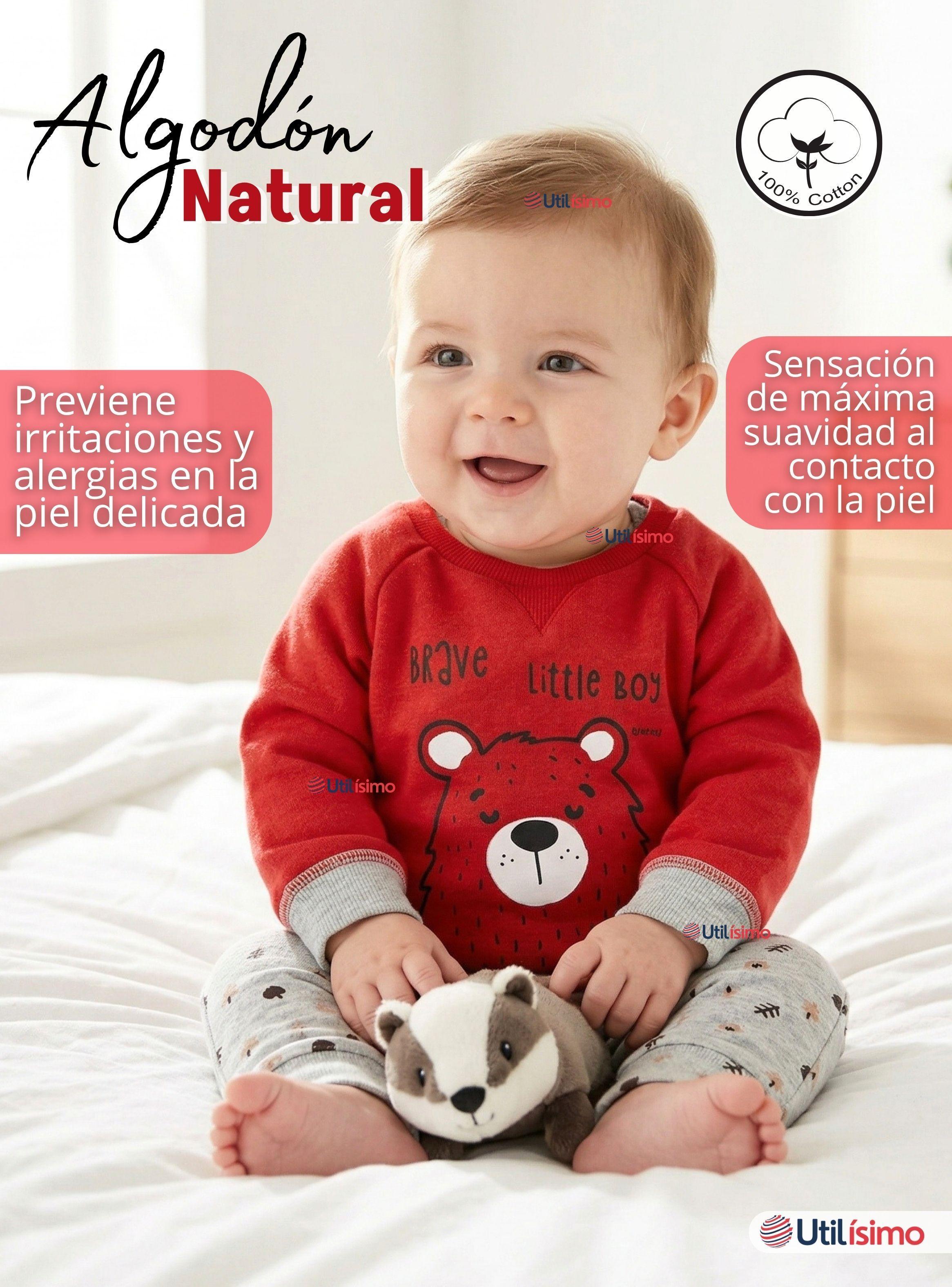 Conjunto 3 Piezas Buzo Pantalón Polerón Body De Algodón Rojo Bebé Niño-3