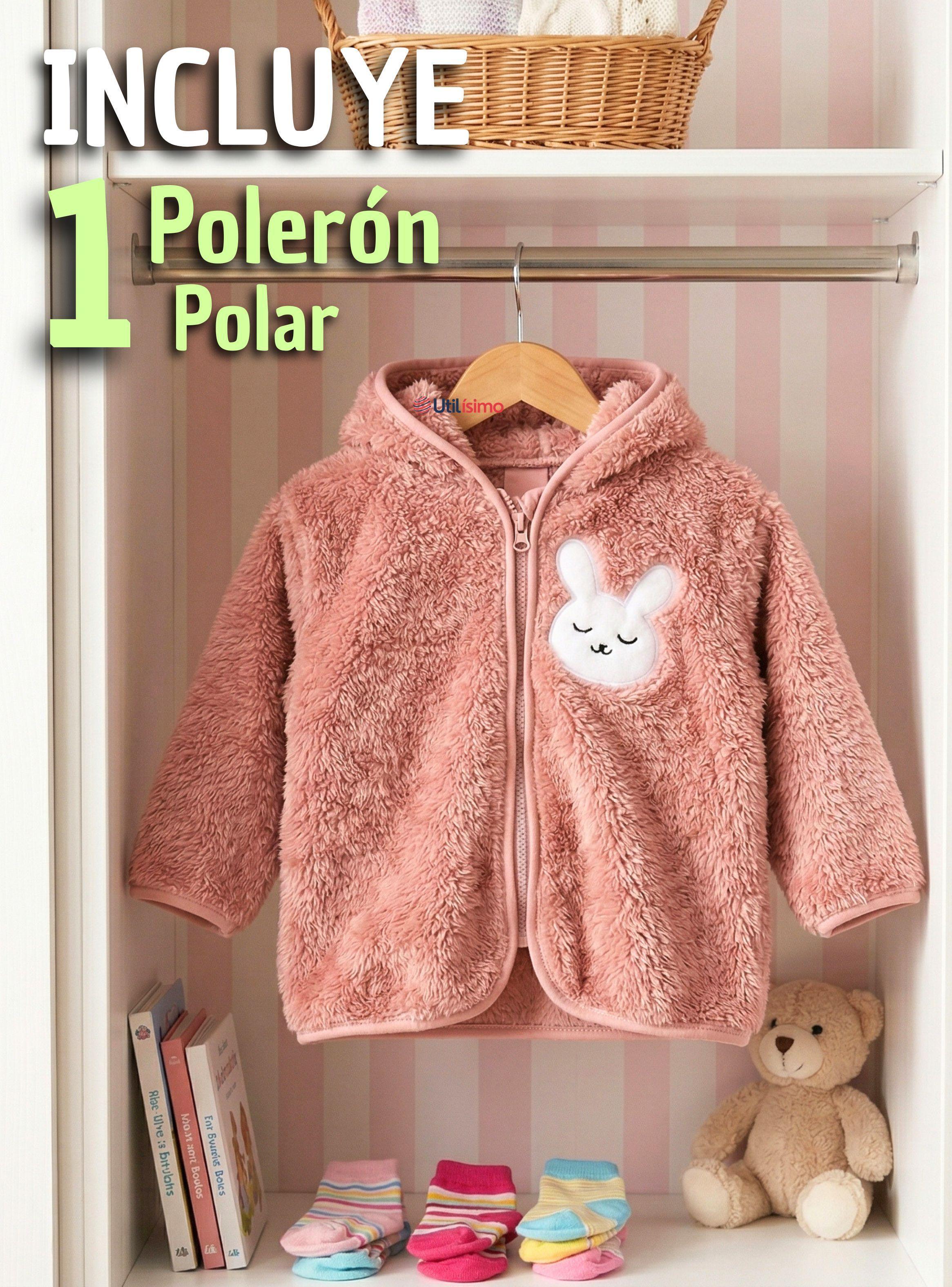 Chaqueta Polerón Con Capucha Forro Polar de Niña Bebe Conejo Abrigo Invierno-1