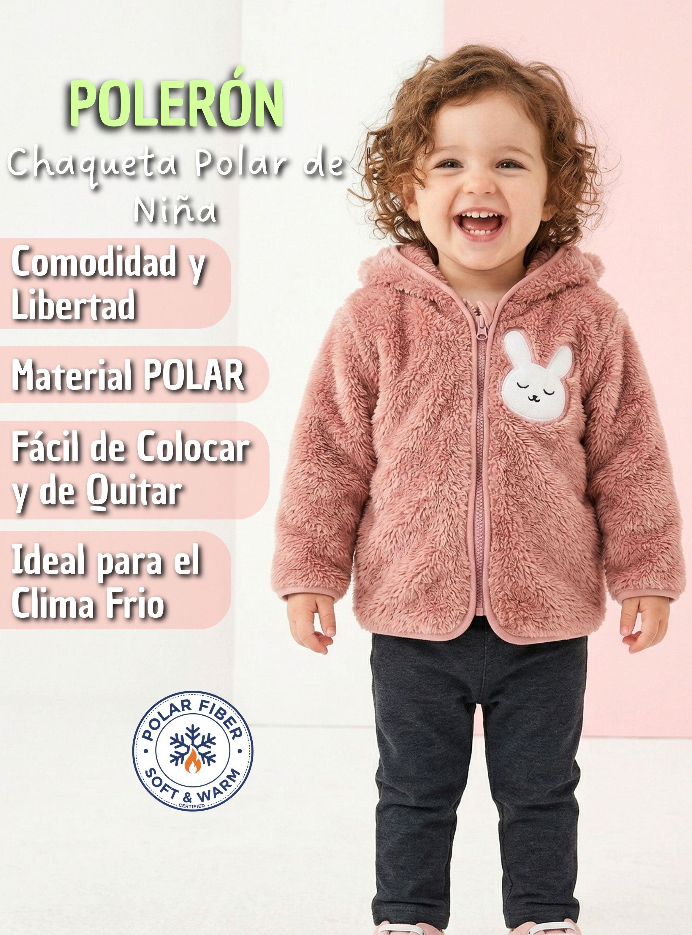 Chaqueta Polerón Con Capucha Forro Polar de Niña Bebe Conejo Abrigo Invierno-2