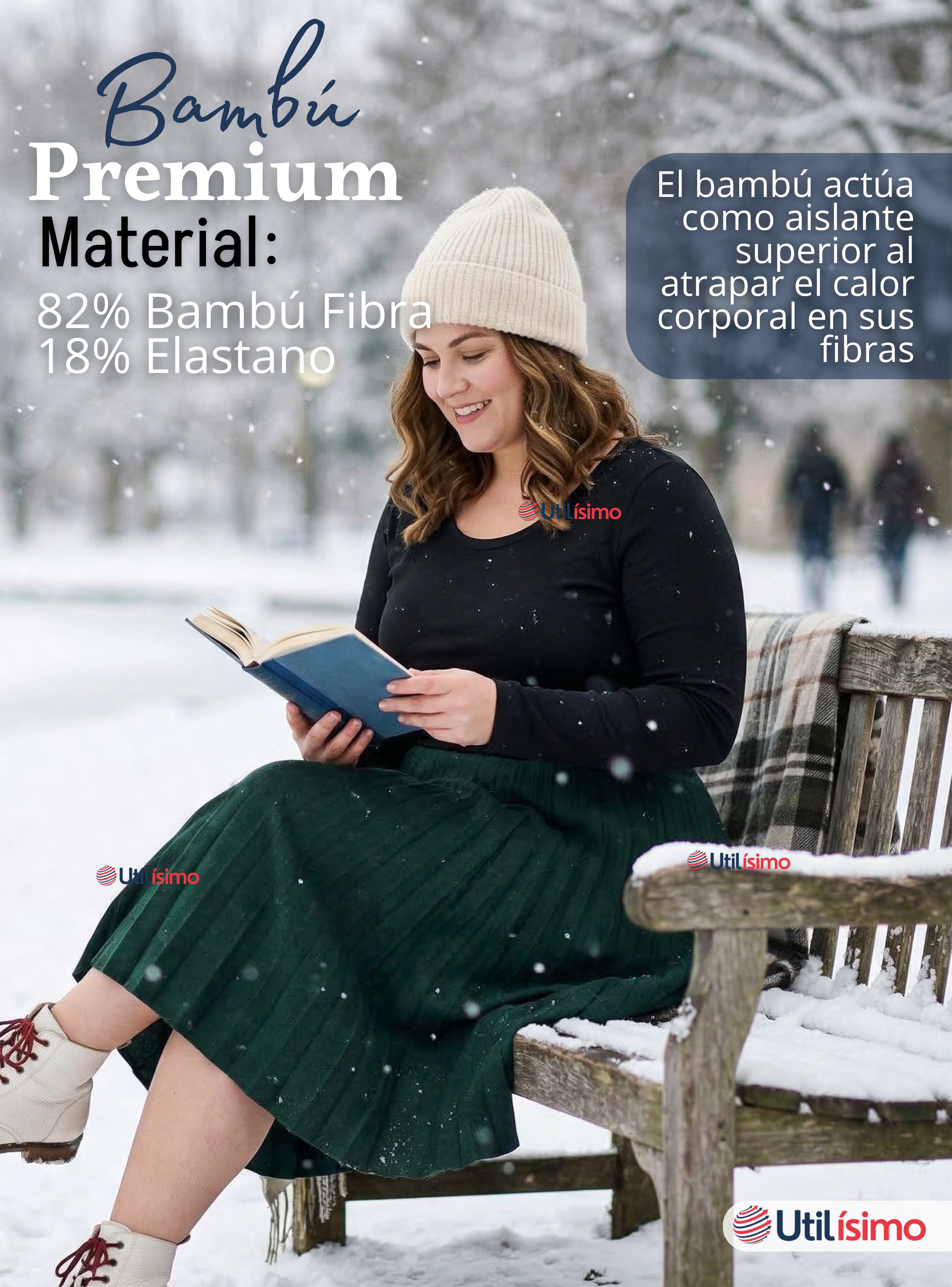 Pack 6 Camisetas Poleras Bambú Primera Capa Negro Manga Larga Mujer-6