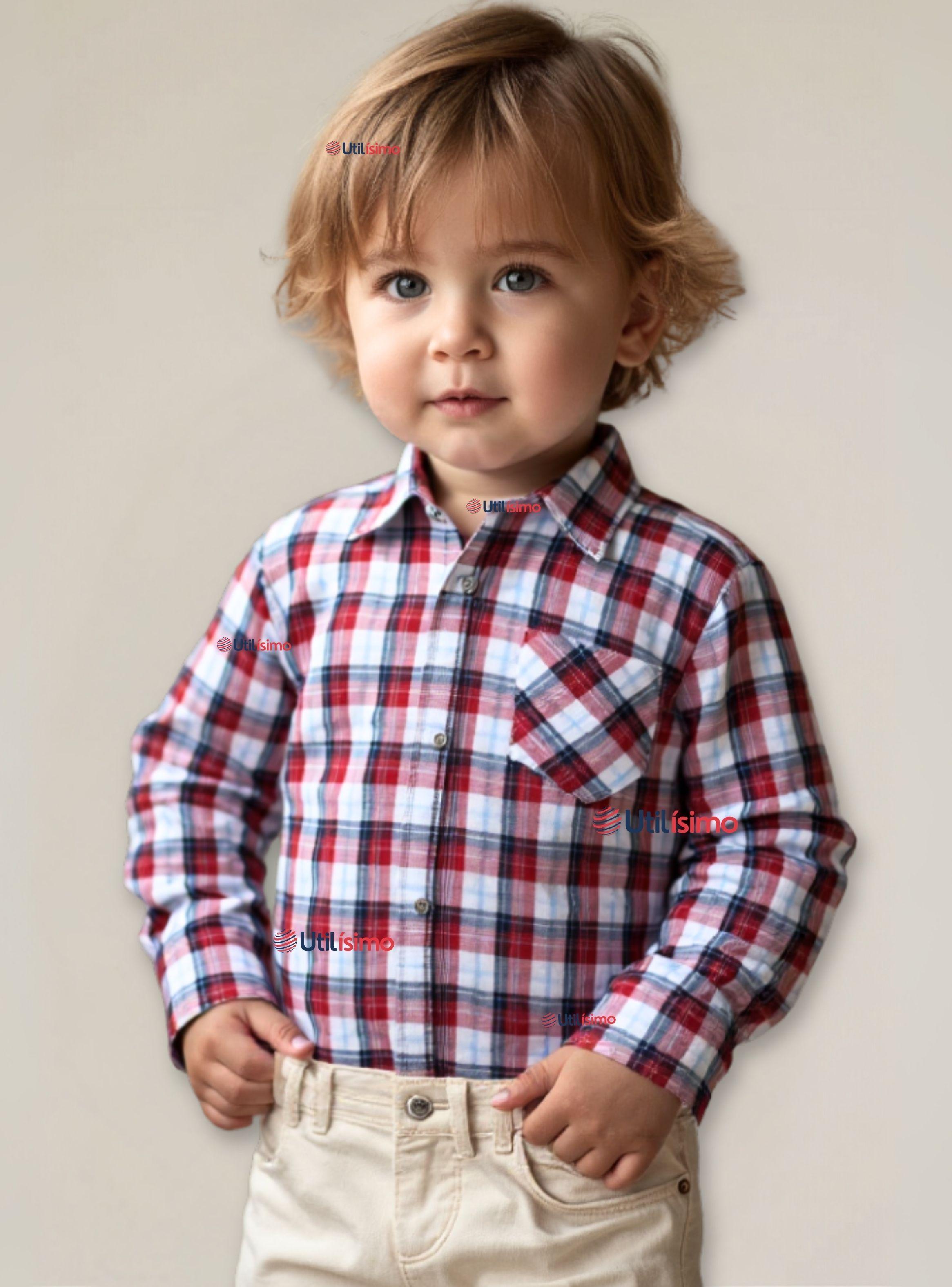 Camisa Huaso Cuadrillé Cuadros Manga Larga 100% Algodón Azul y Blanco Casual-0