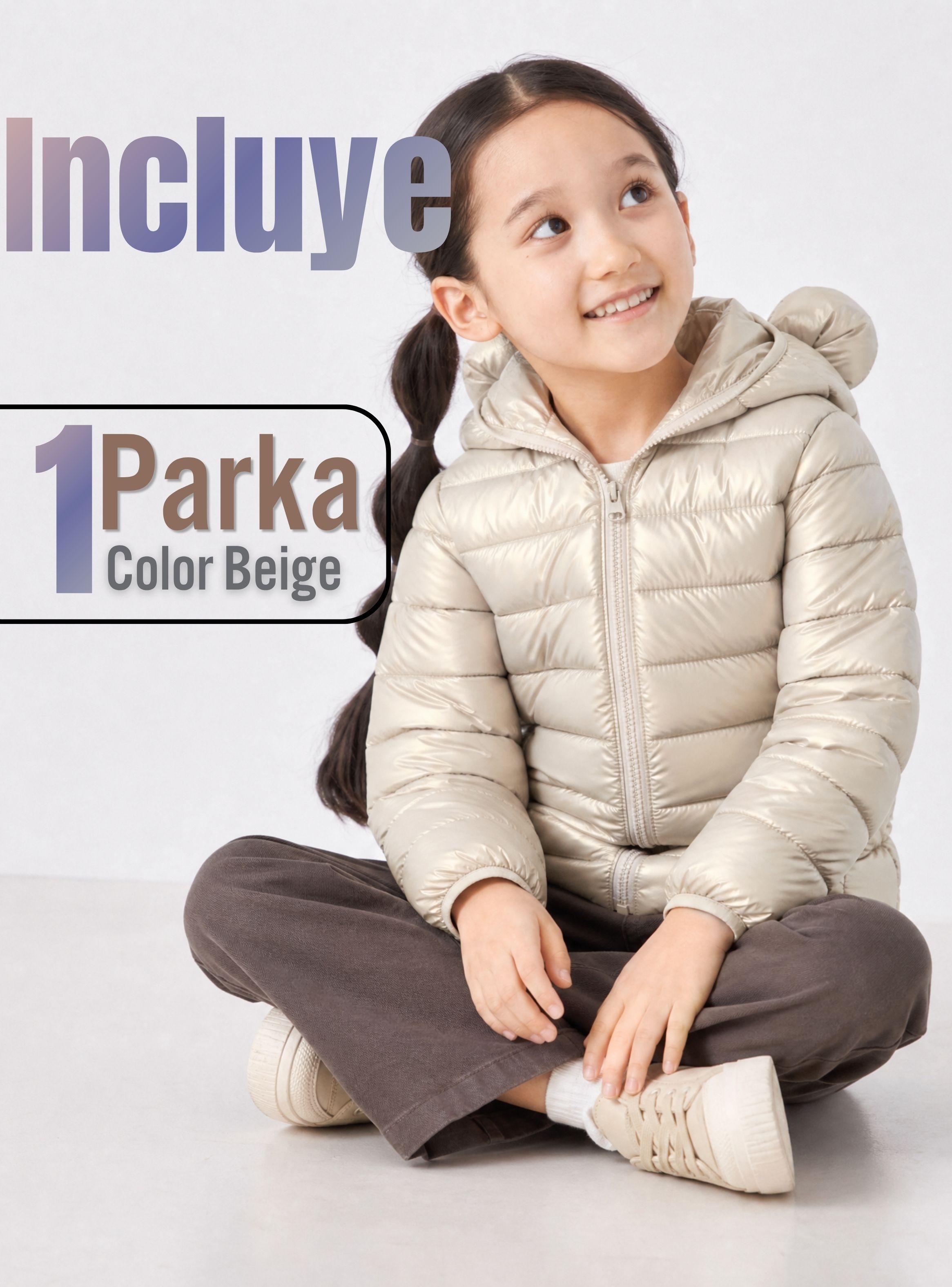 Parka Bebé Niña Beige Térmica Acolchada Con Orejitas Sweet Winter-2