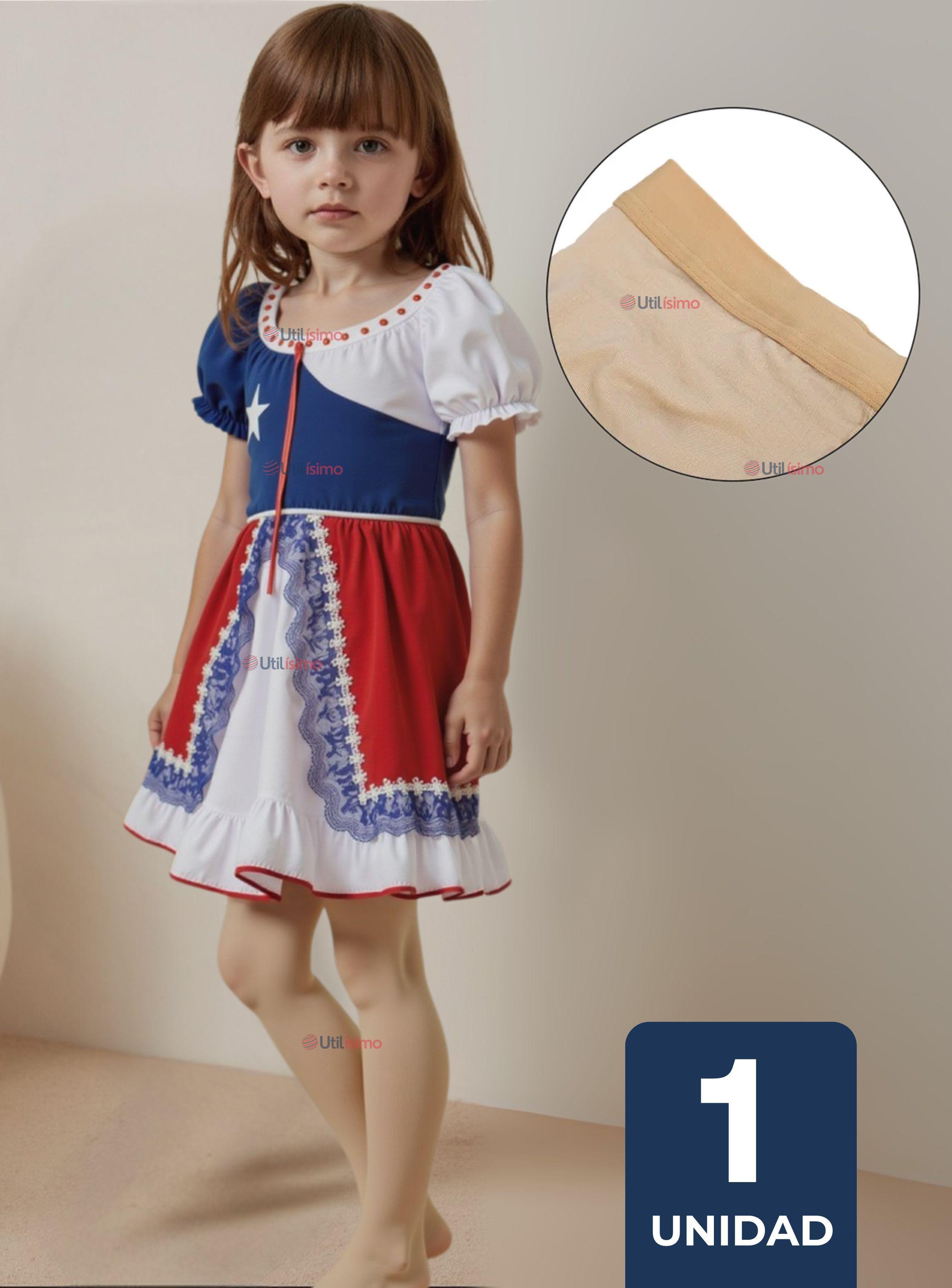 Panty Primera Capa Ballerina Color Piel Para Niña Fiestas Patrias-0